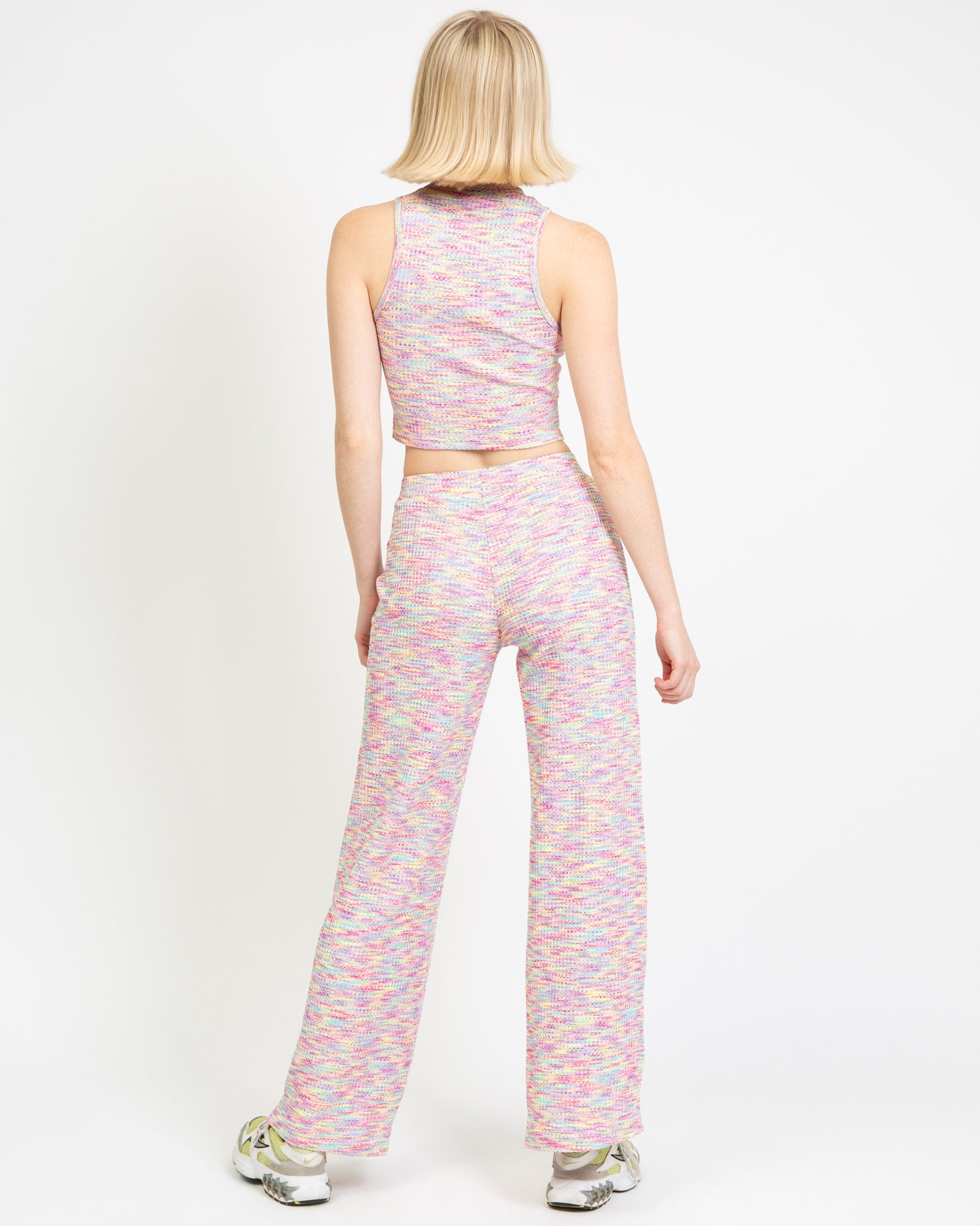 Bunte Hose mit Struktur-Broke+Schön