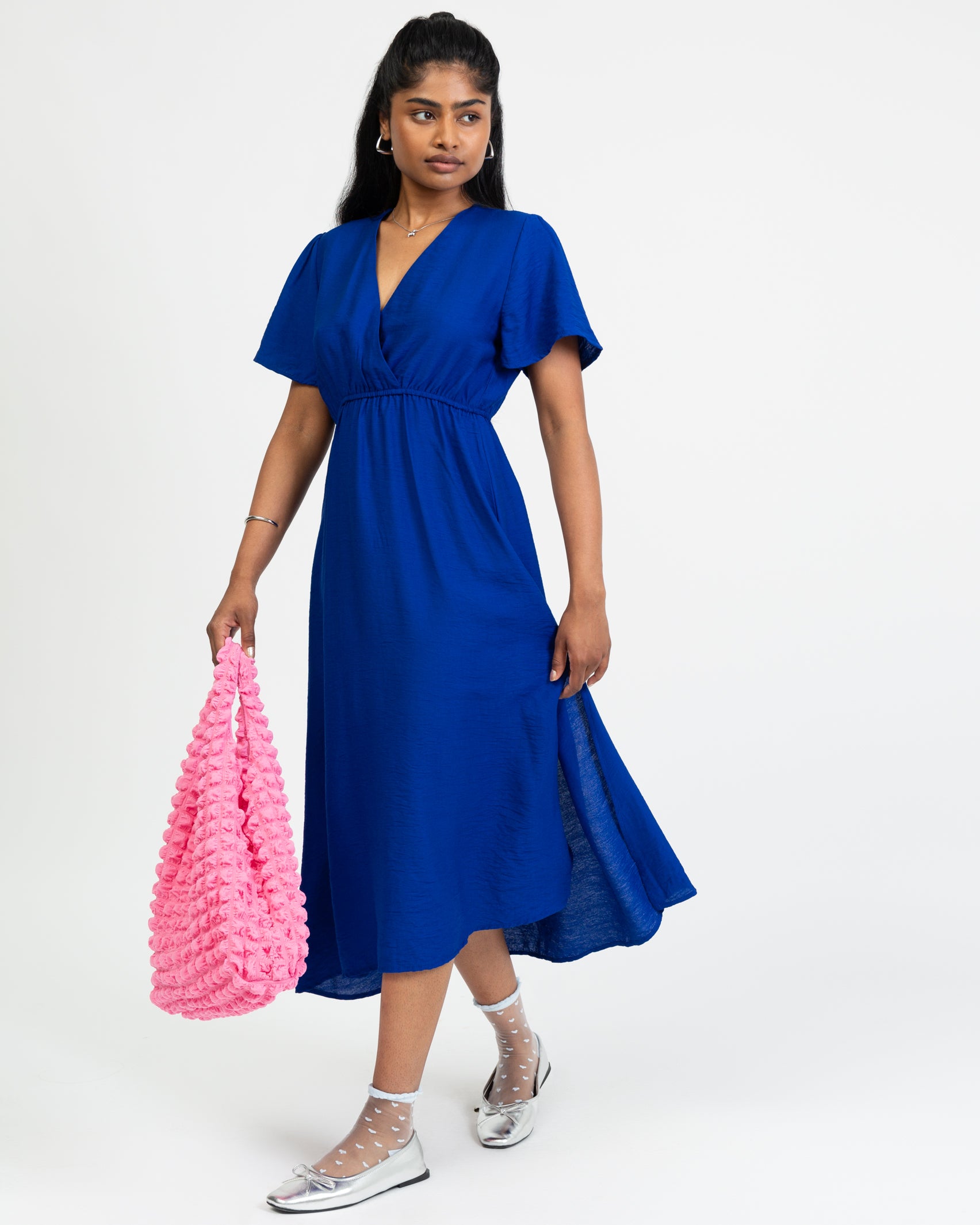 Langes Kleid in Wickeloptik