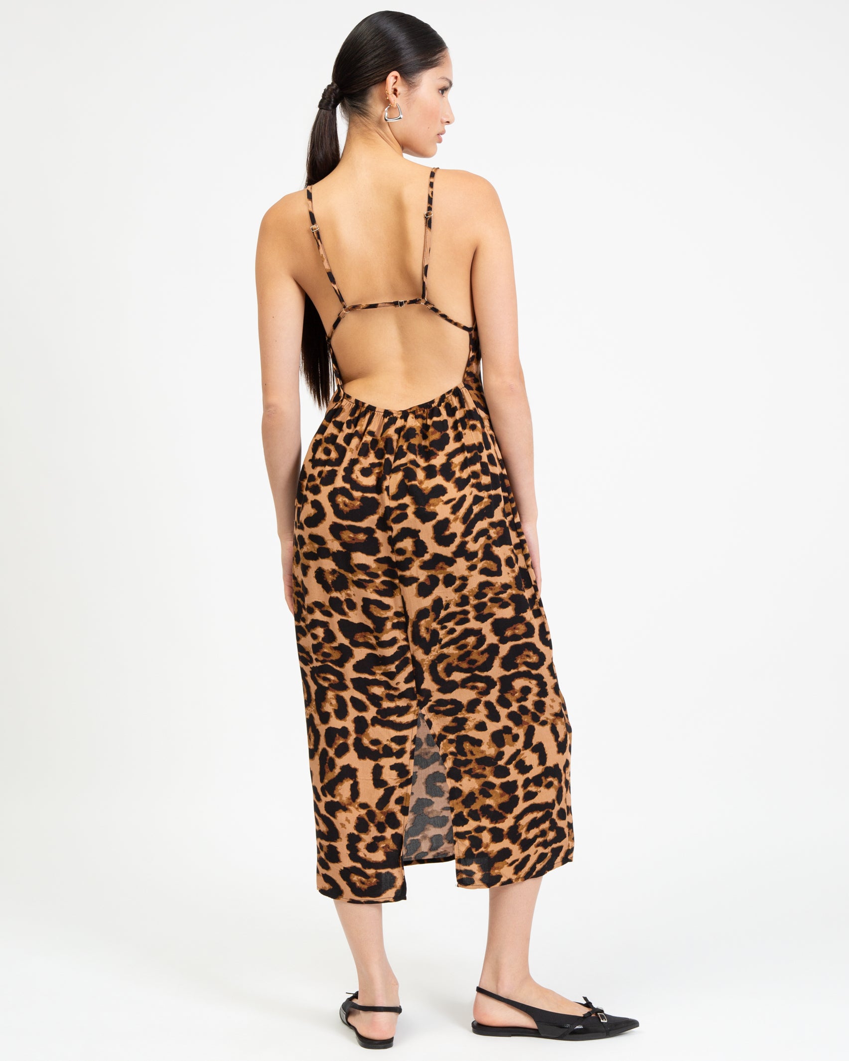 Midi Kleid mit Leoprint