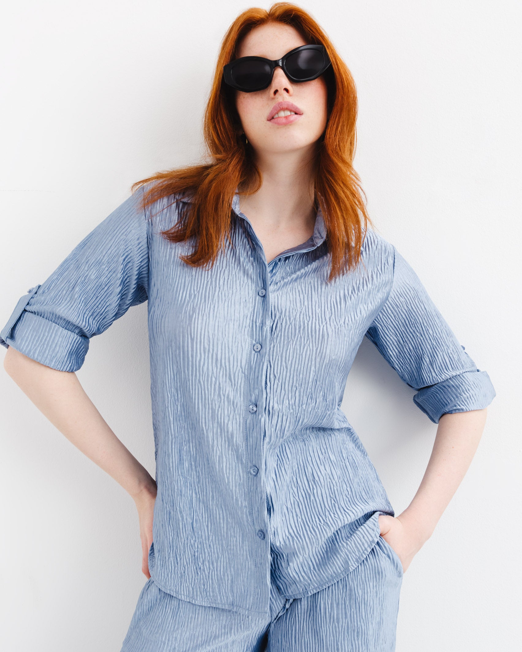 Lockere Plissee Bluse - Broke + Schön