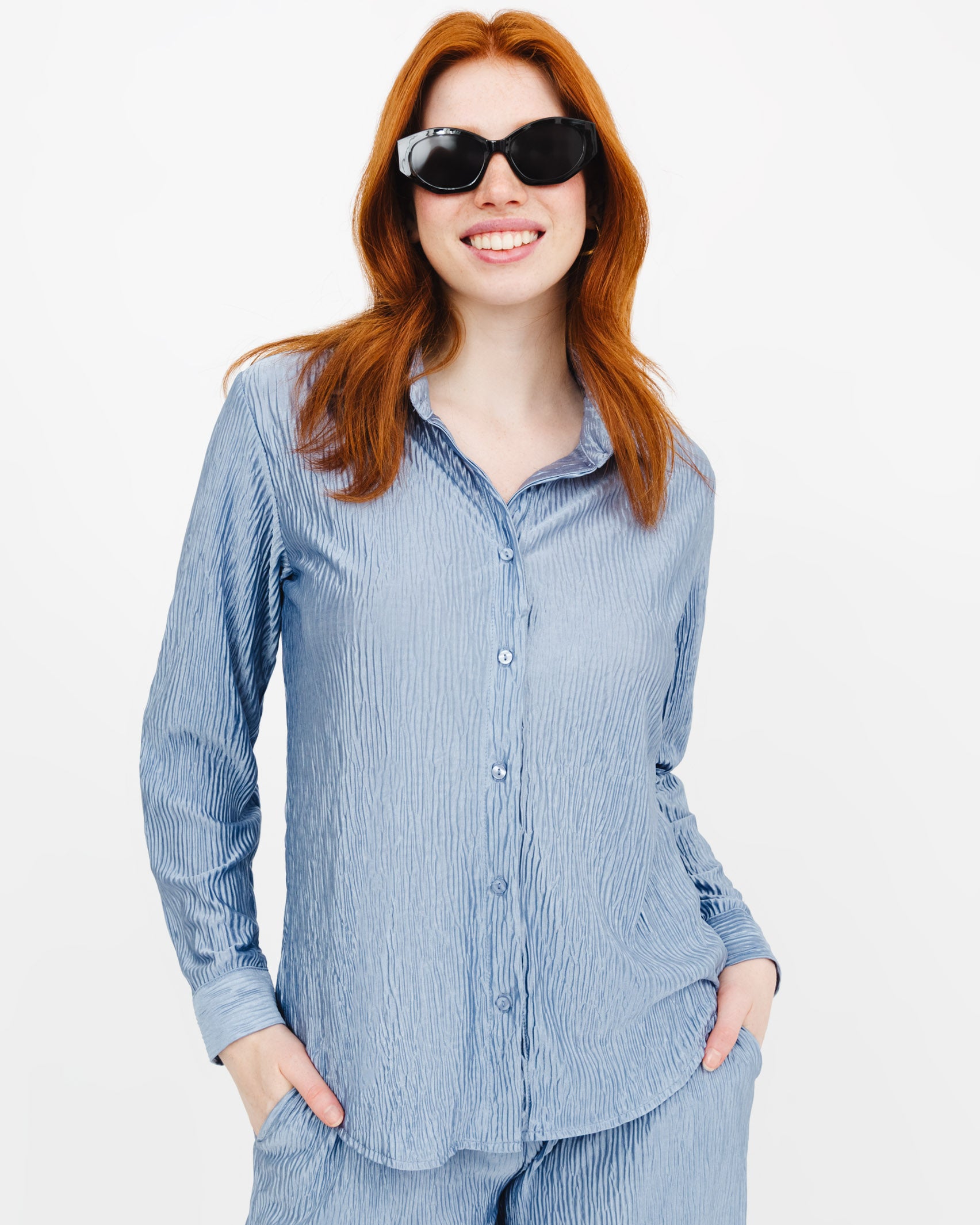 Lockere Plissee Bluse - Broke + Schön