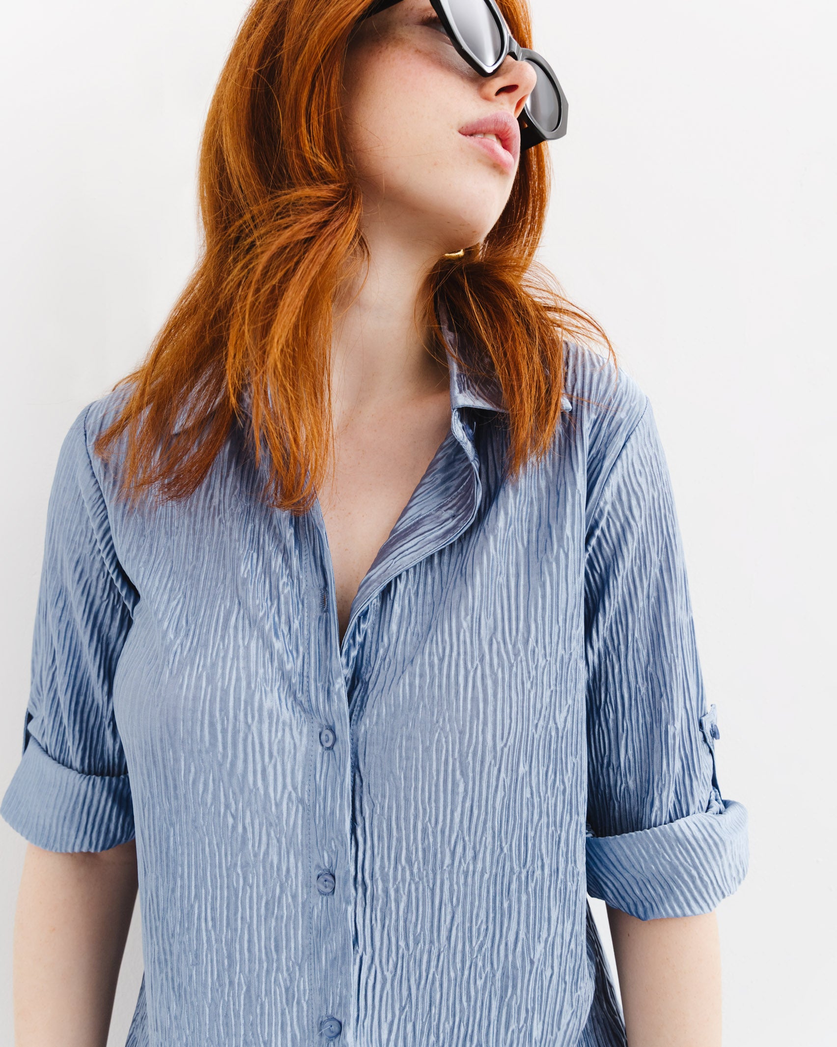 Lockere Plissee Bluse - Broke + Schön