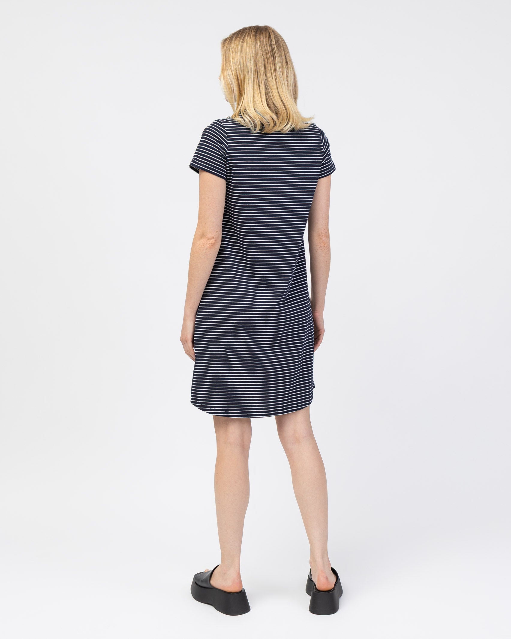 Gestreiftes Basic T-Shirt Kleid