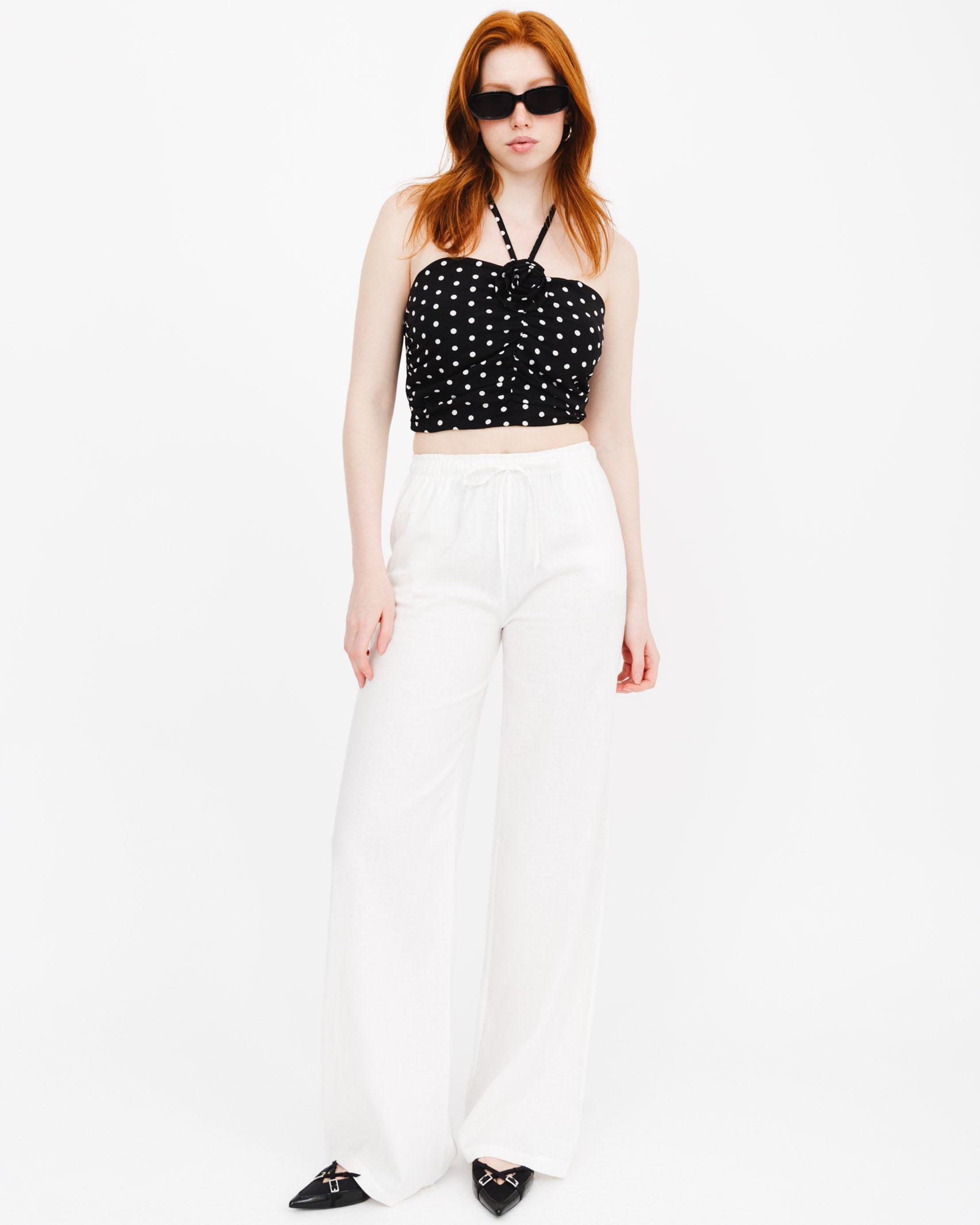 Neckholder Top mit Punkten - Broke + Schön