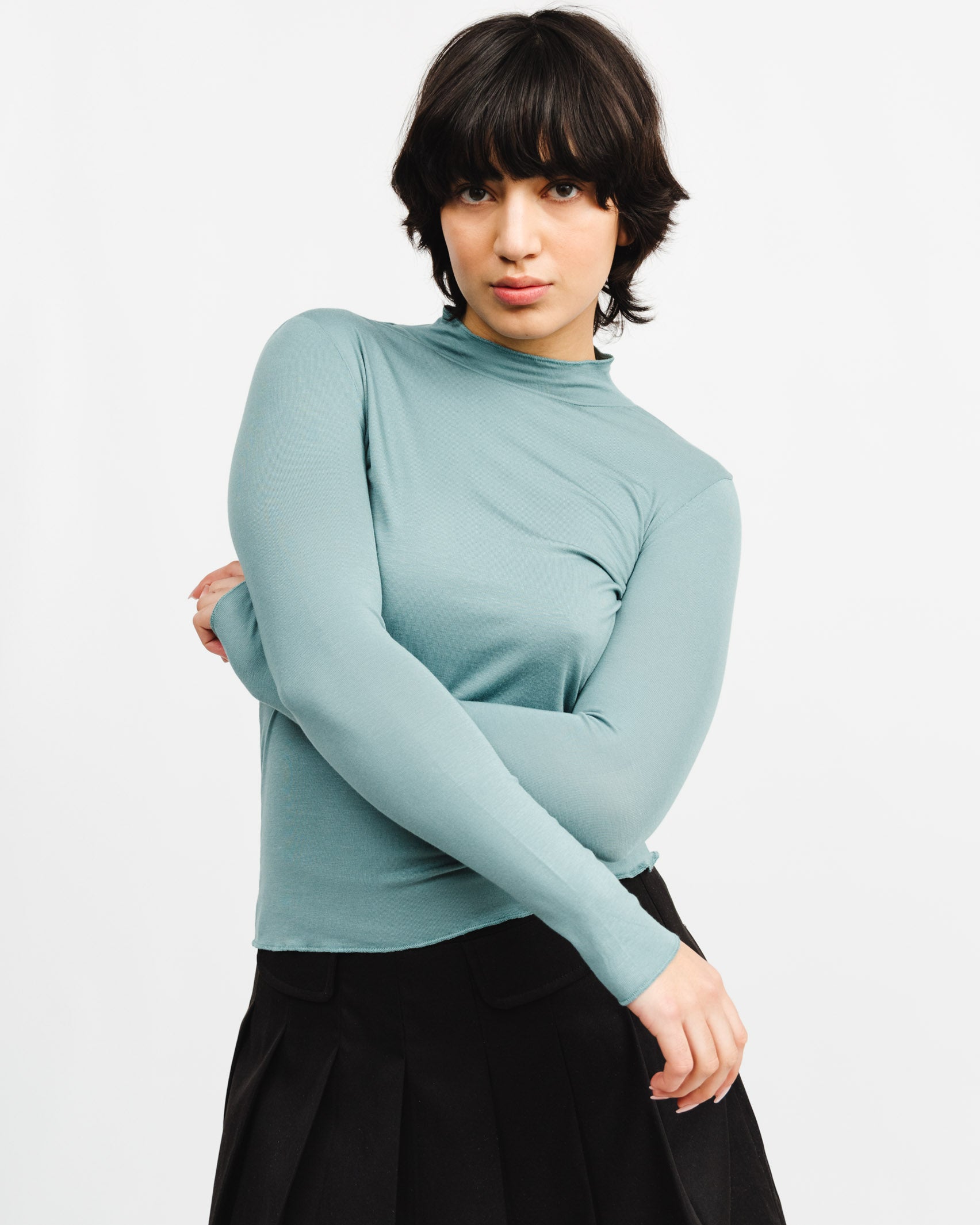 Langarmshirt mit Stehkragen - Broke + Schön