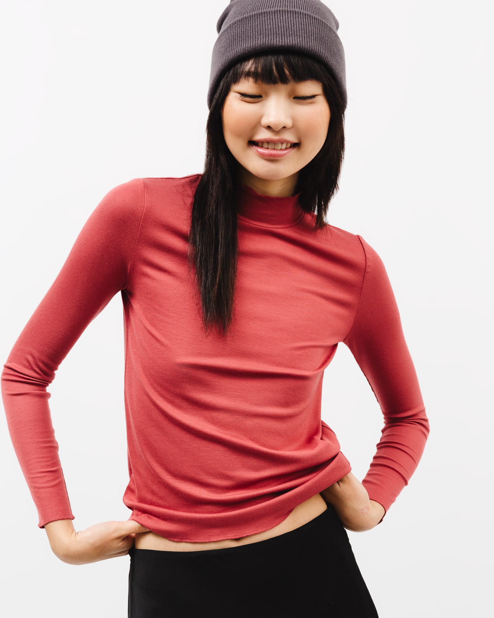 Langarmshirt mit Stehkragen - Broke + Schön