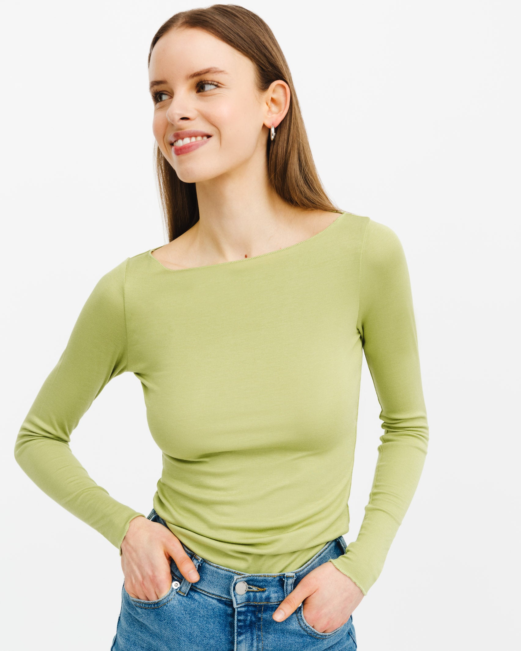 Langarmshirt mit U-Boot-Ausschnitt - Broke + Schön