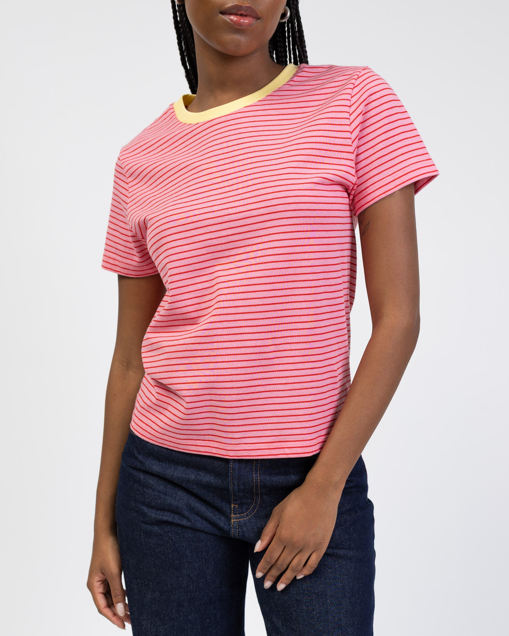 Gestreiftes Basic Kurzarmshirt