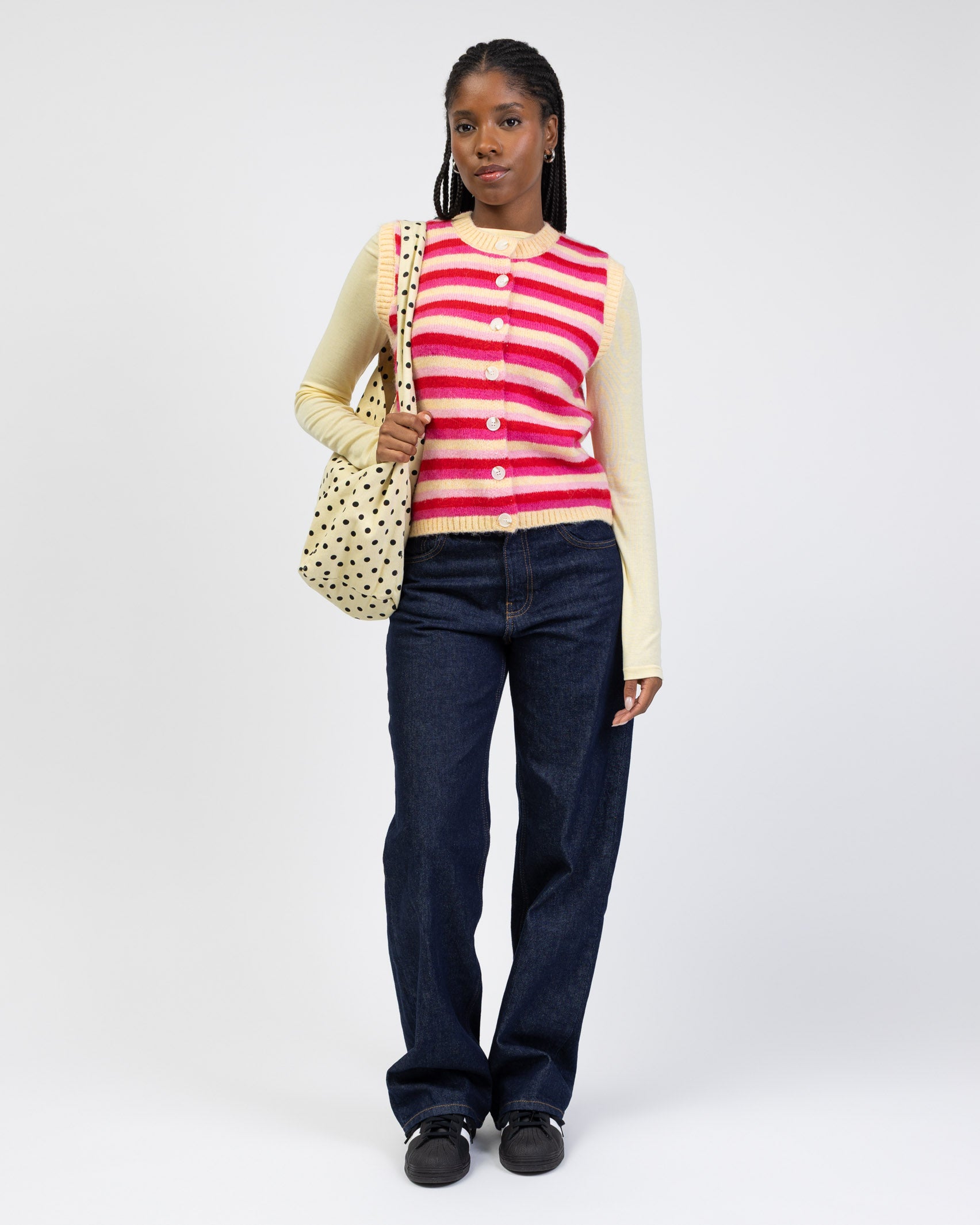 Gestreifter Pullunder mit Rundhalsausschnitt