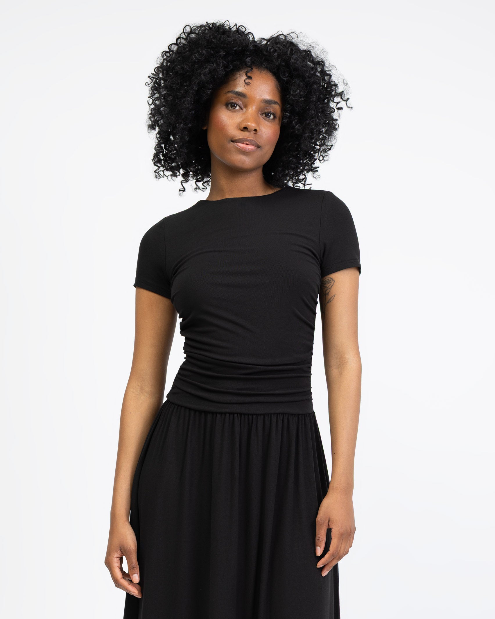 T-Shirt Kleid mit Raffungen