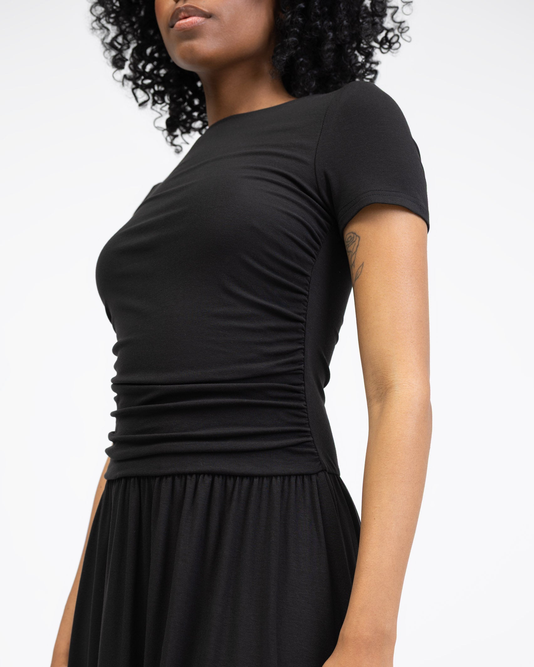 T-Shirt Kleid mit Raffungen