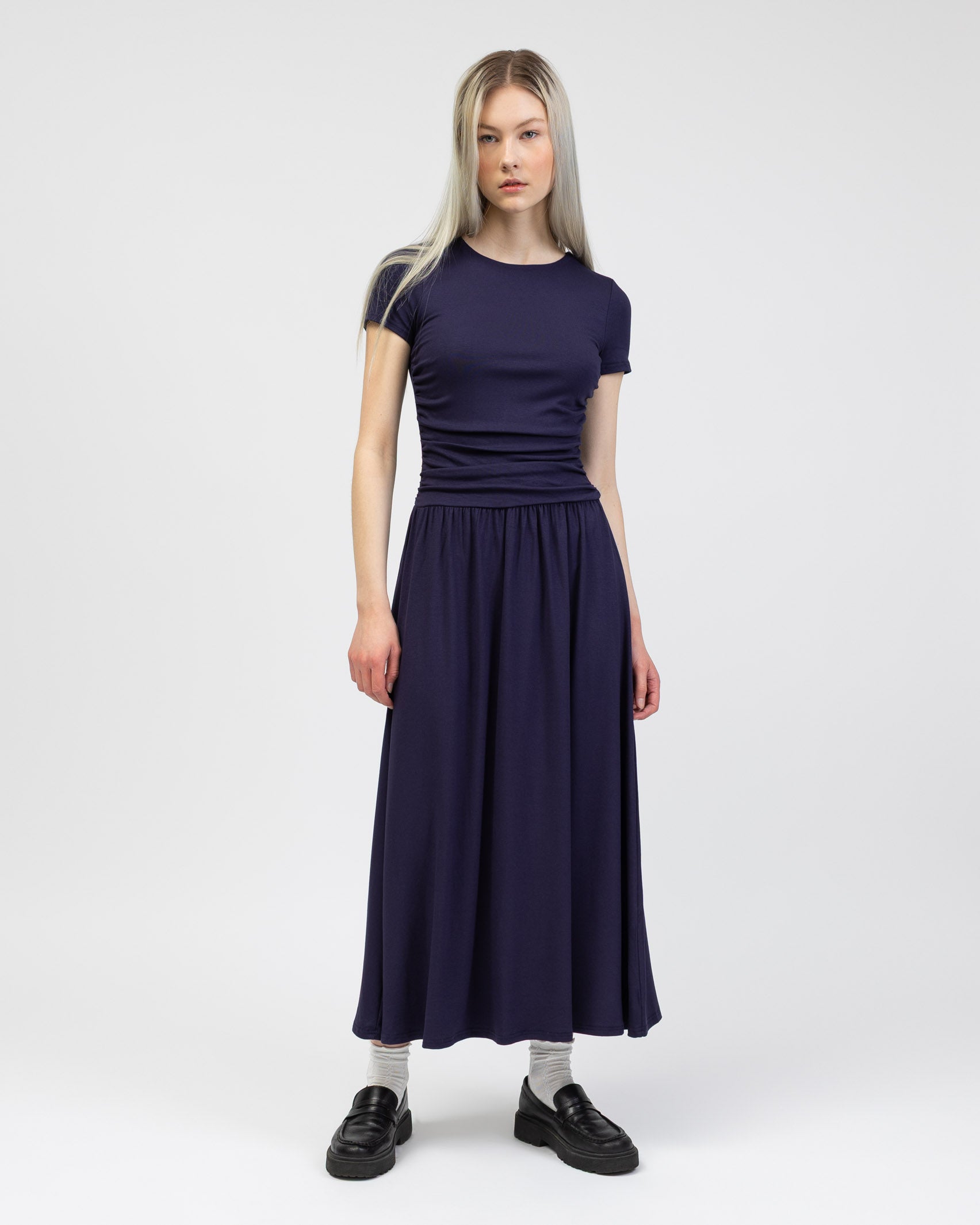 T-Shirt Kleid mit Raffungen