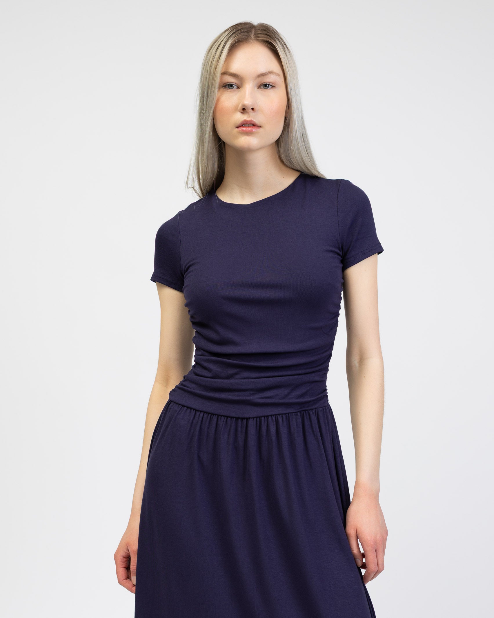 T-Shirt Kleid mit Raffungen