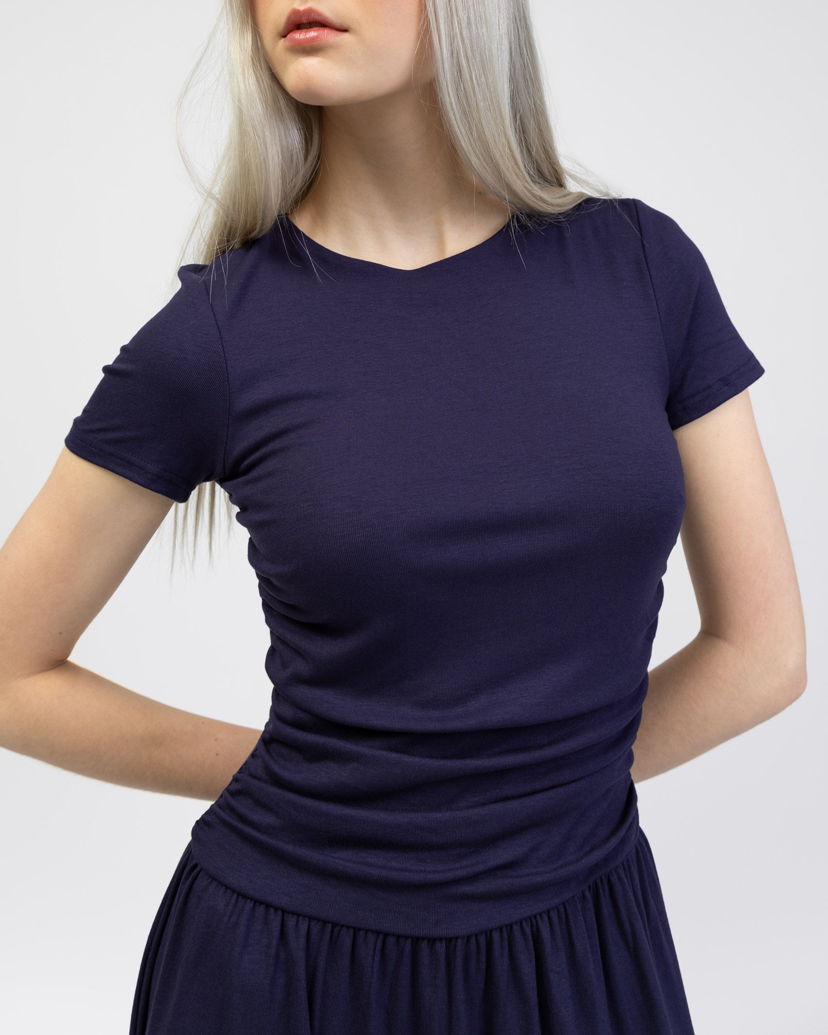 T-Shirt Kleid mit Raffungen