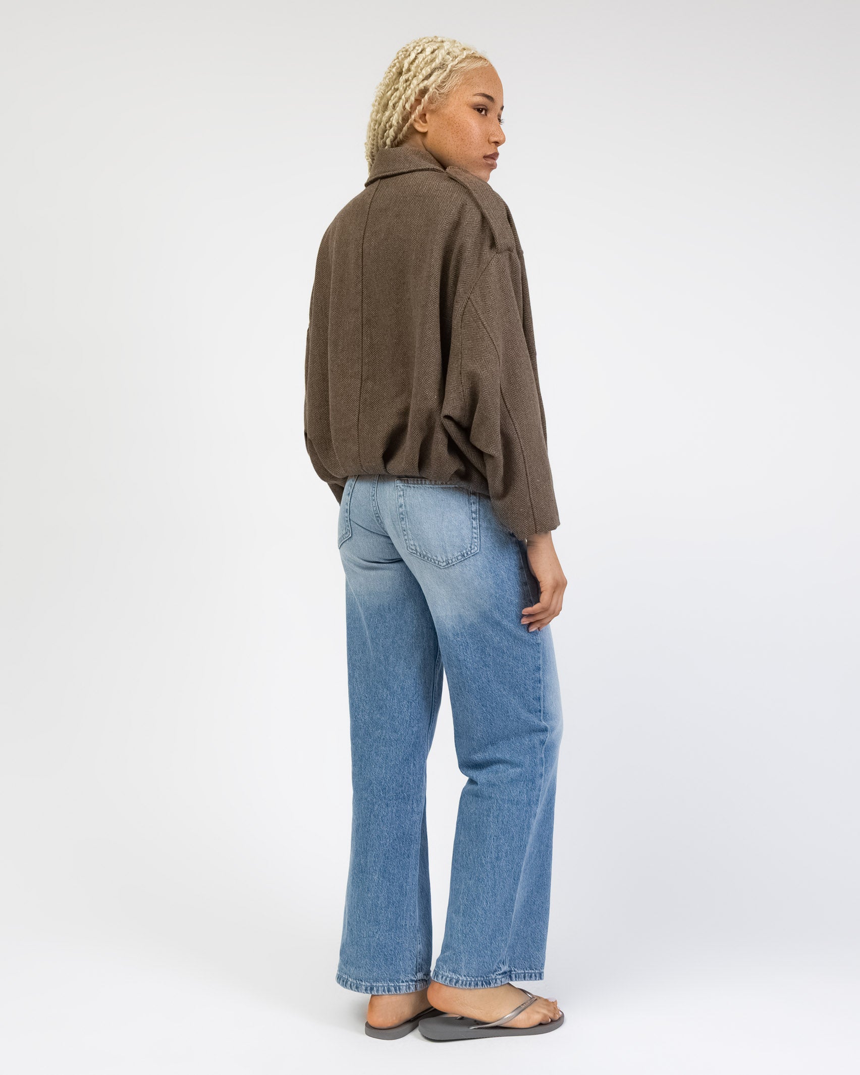 Bomberjacke in Tweed Optik