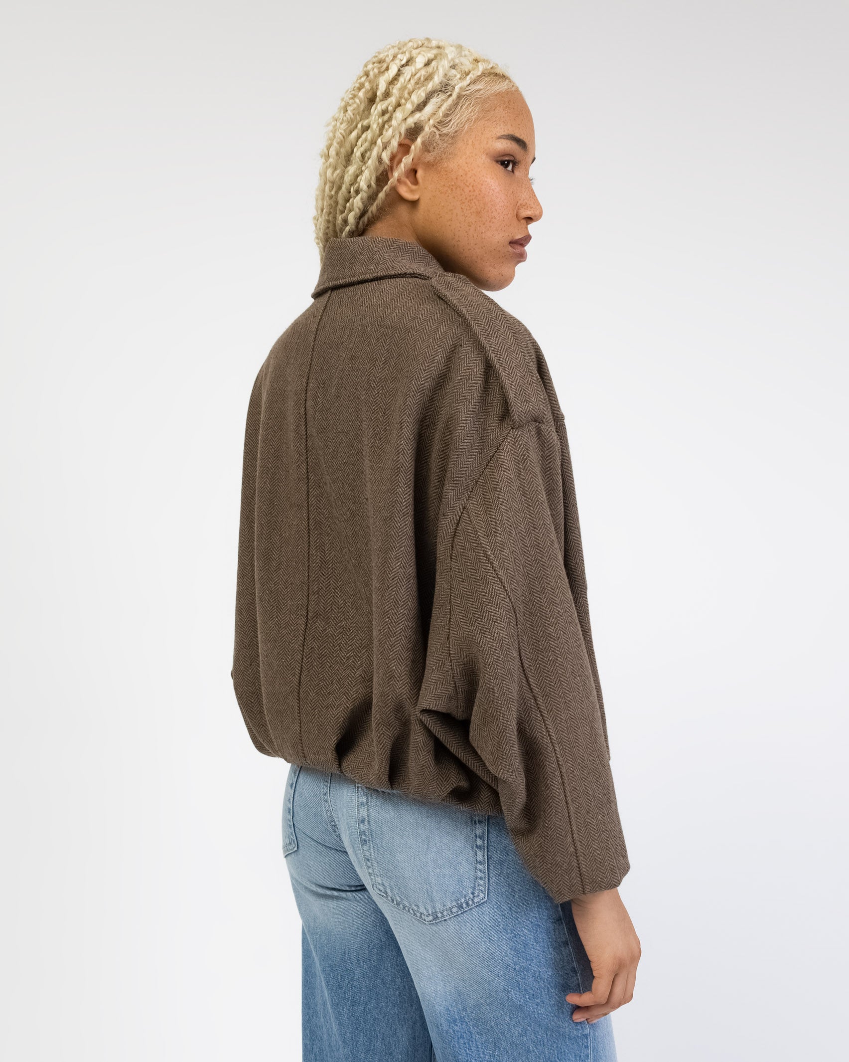 Bomberjacke in Tweed Optik