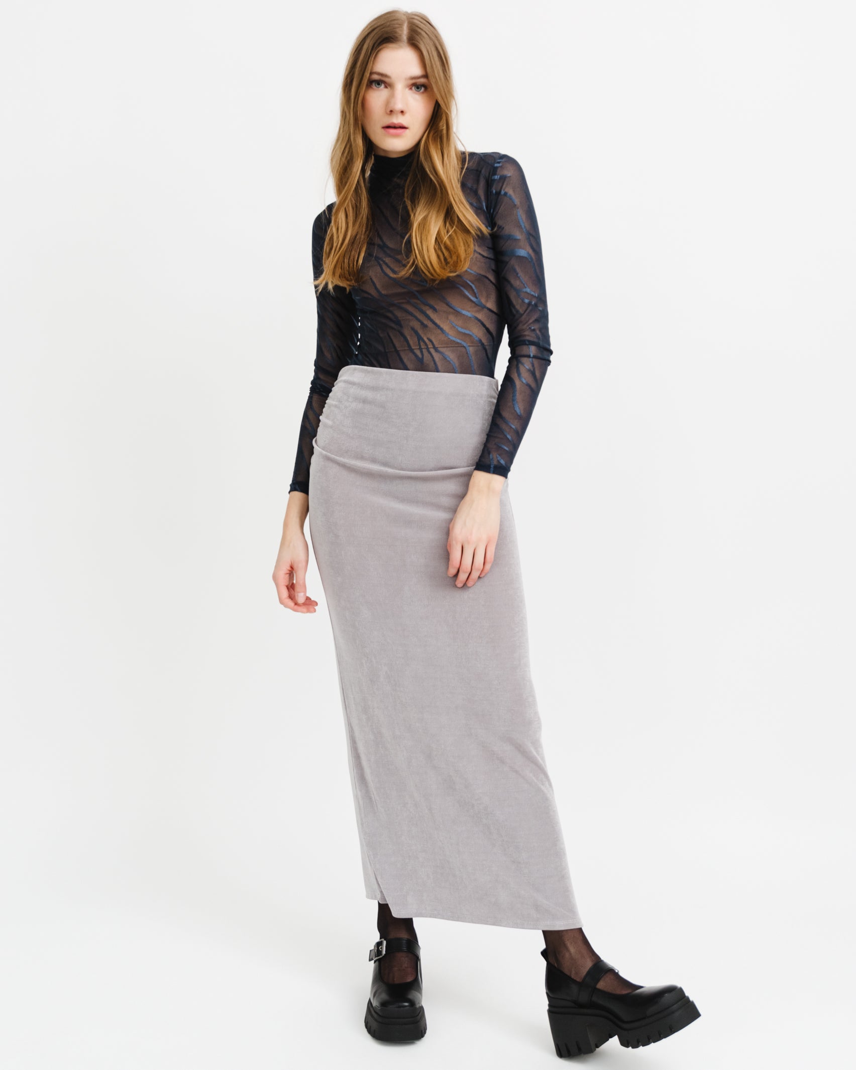 Seitlich geraffter Maxirock - Broke + Schön