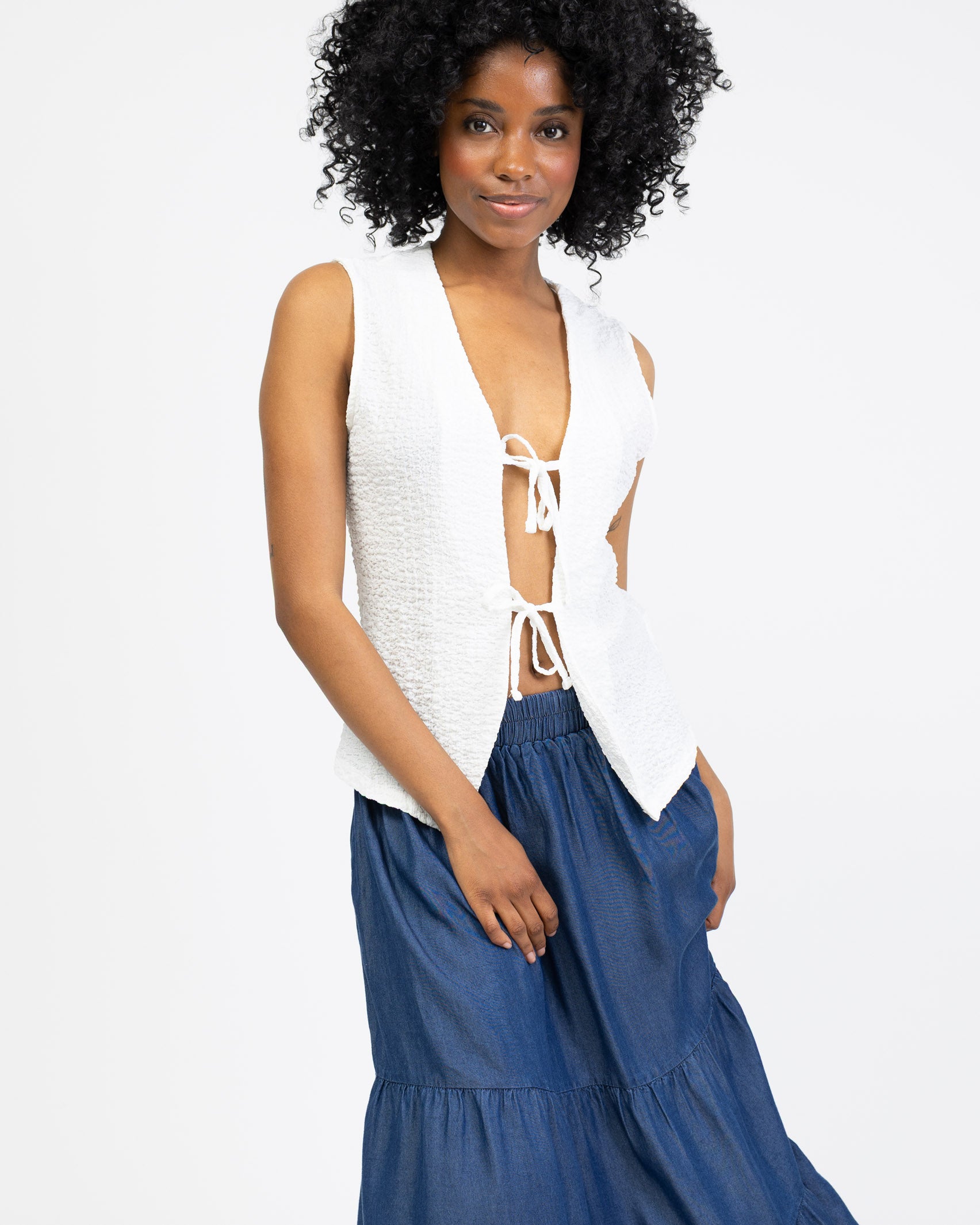 Top mit Bindebändern