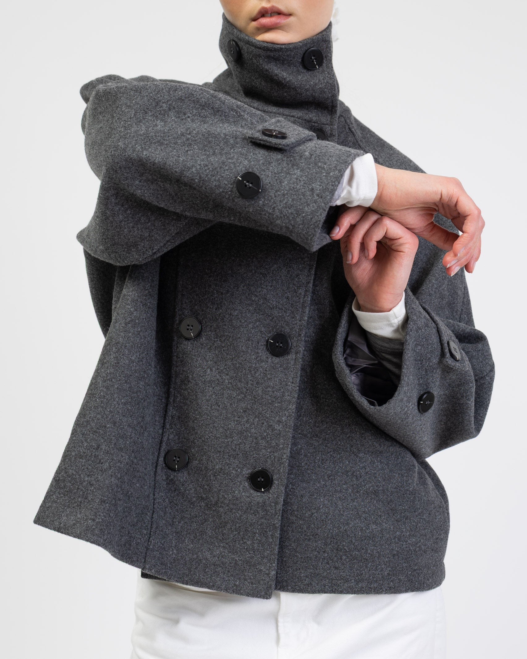 Mantel mit hohem Kragen