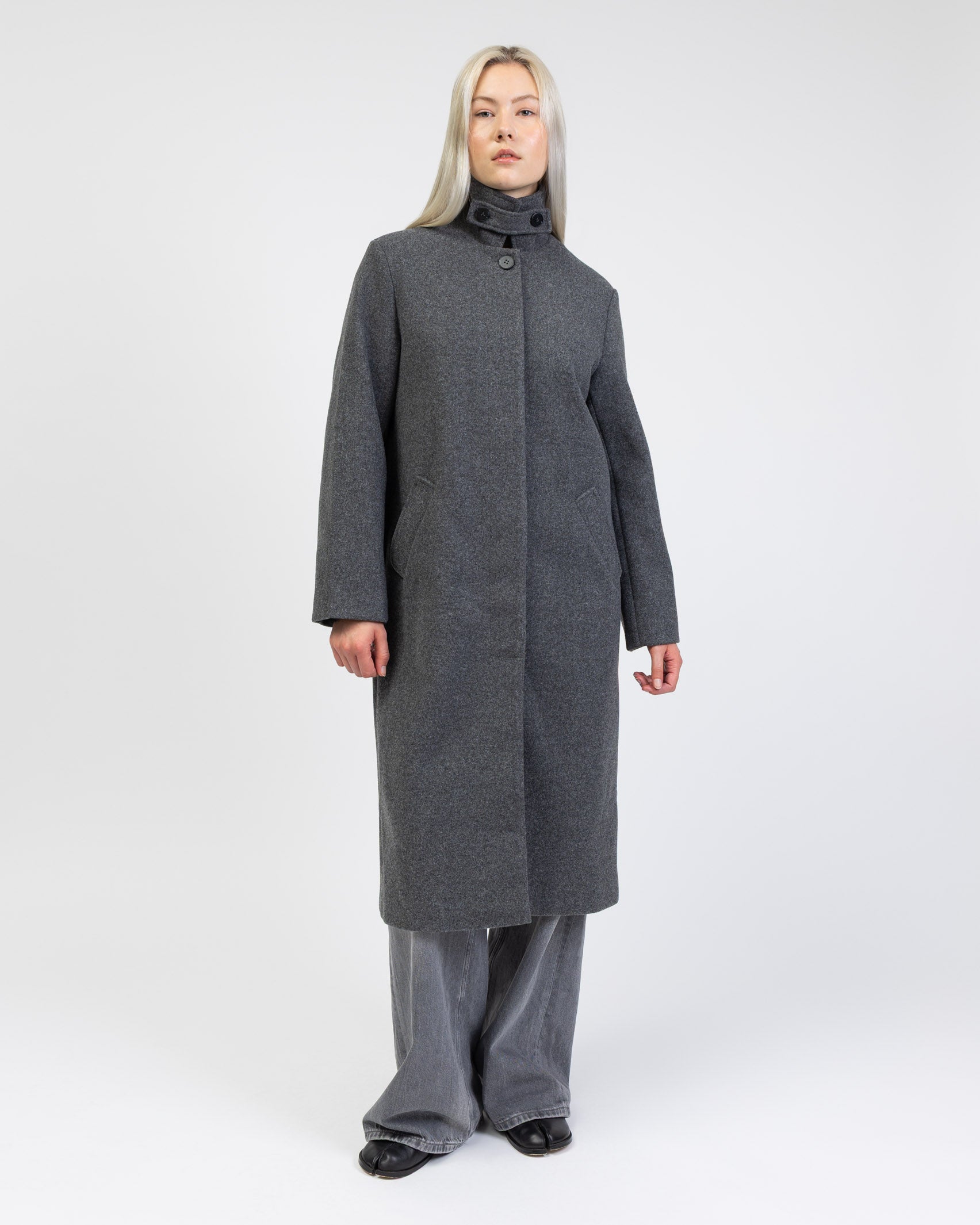 Mantel mit Stehkragen