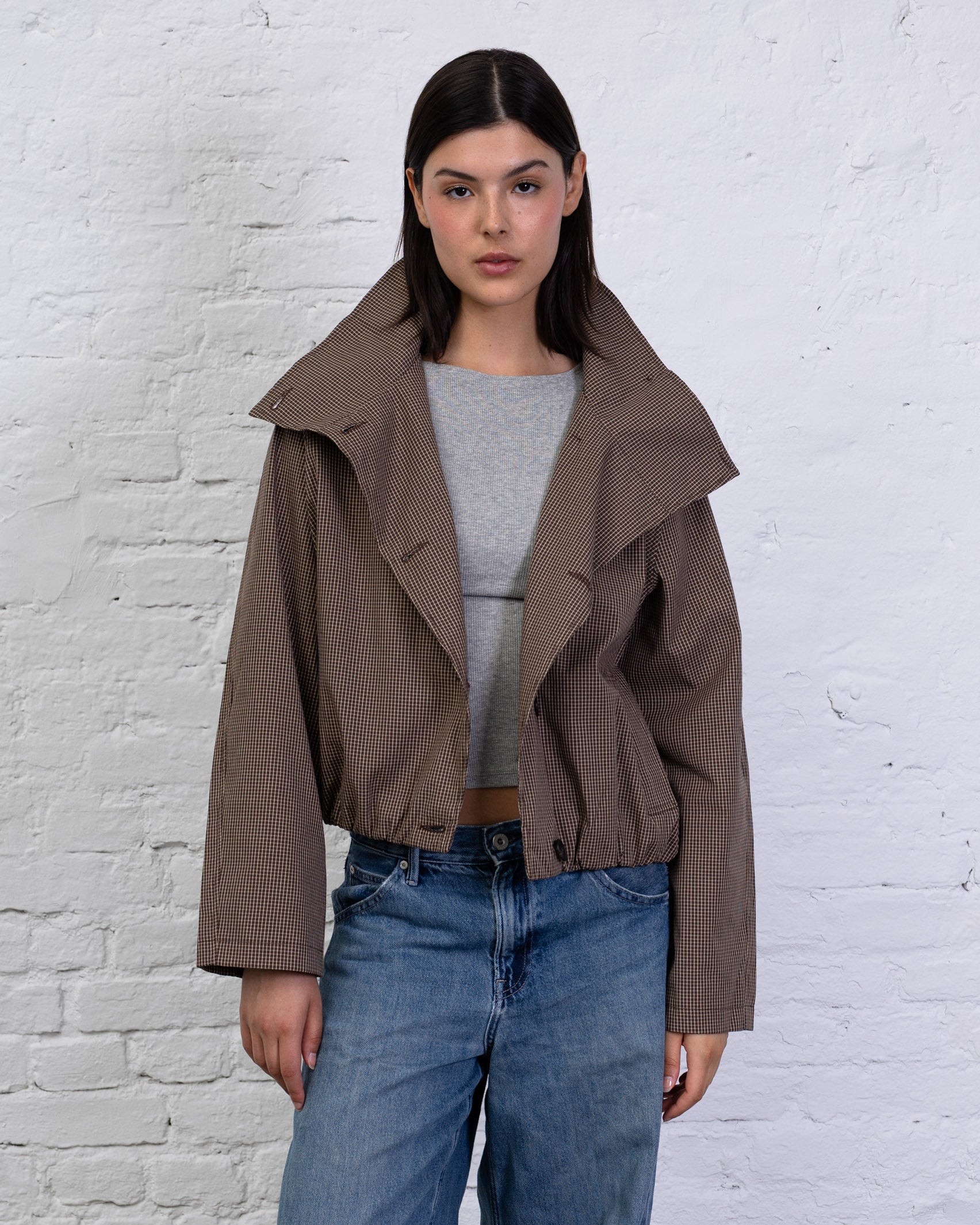 Jacke mit asymmetrischer Knopfleiste