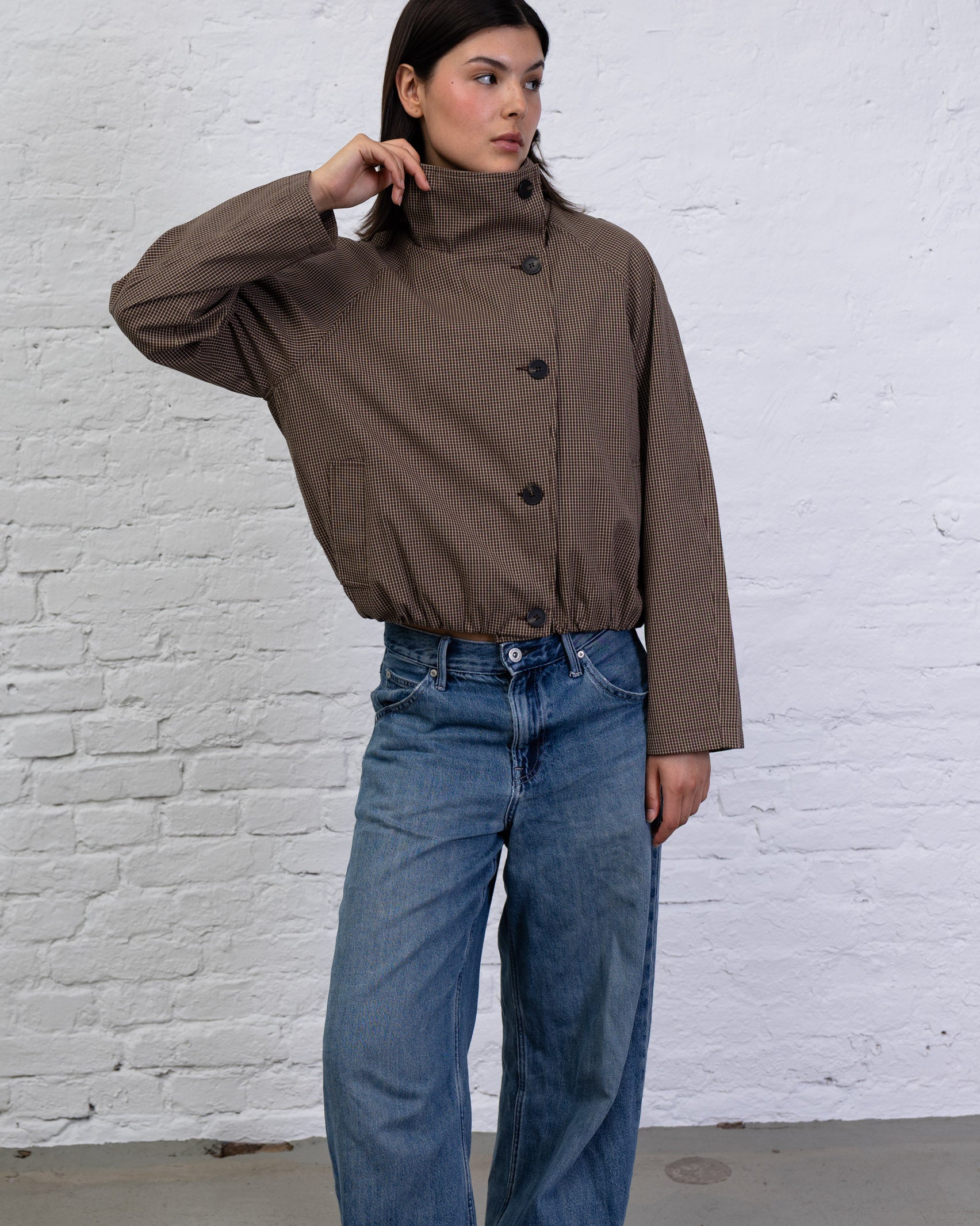 Jacke mit asymmetrischer Knopfleiste