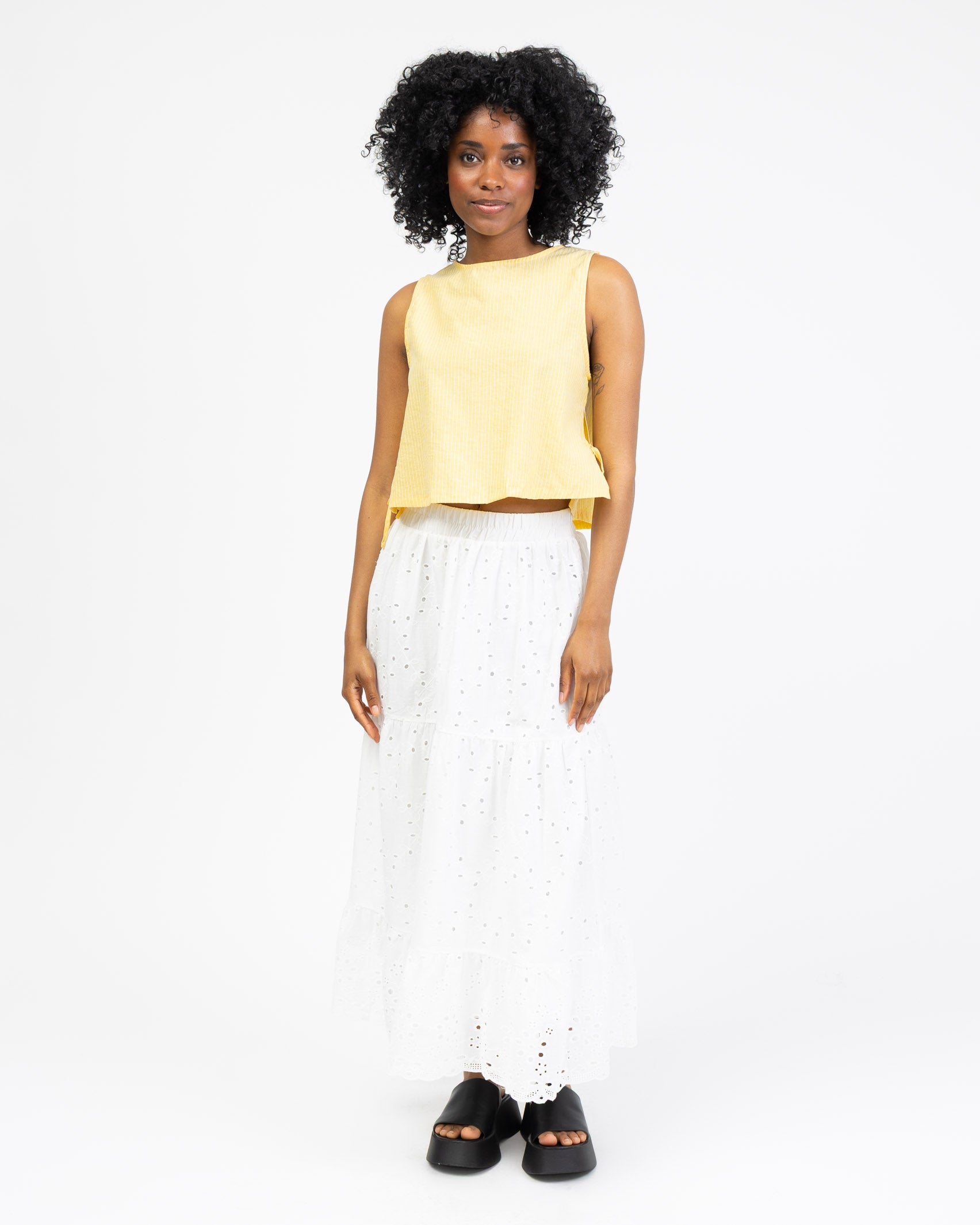 Baumwoll Top mit feinen Streifen