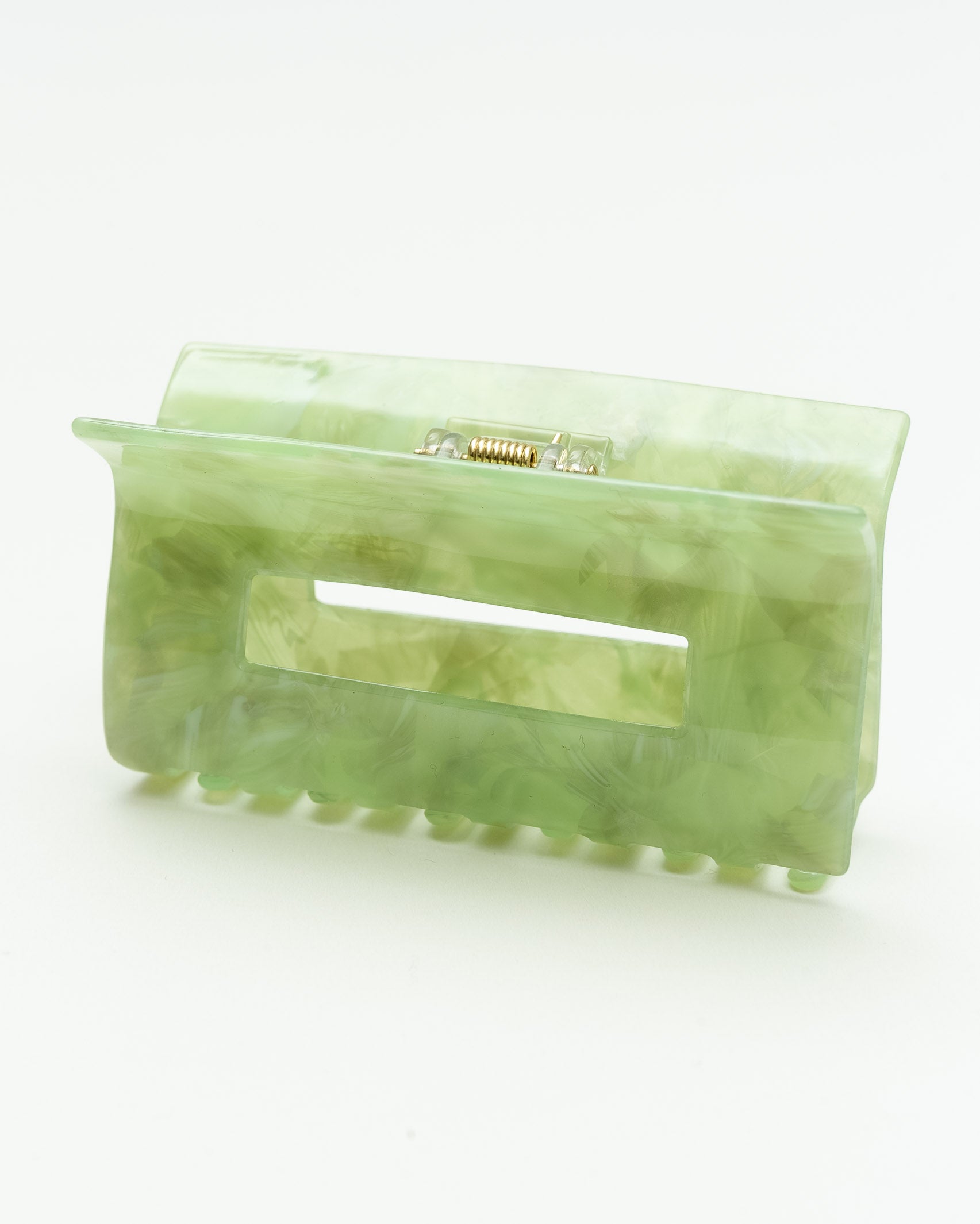 Mittelgroßer, eckiger Haarclip mit marmoriertem Design - Broke + Schön