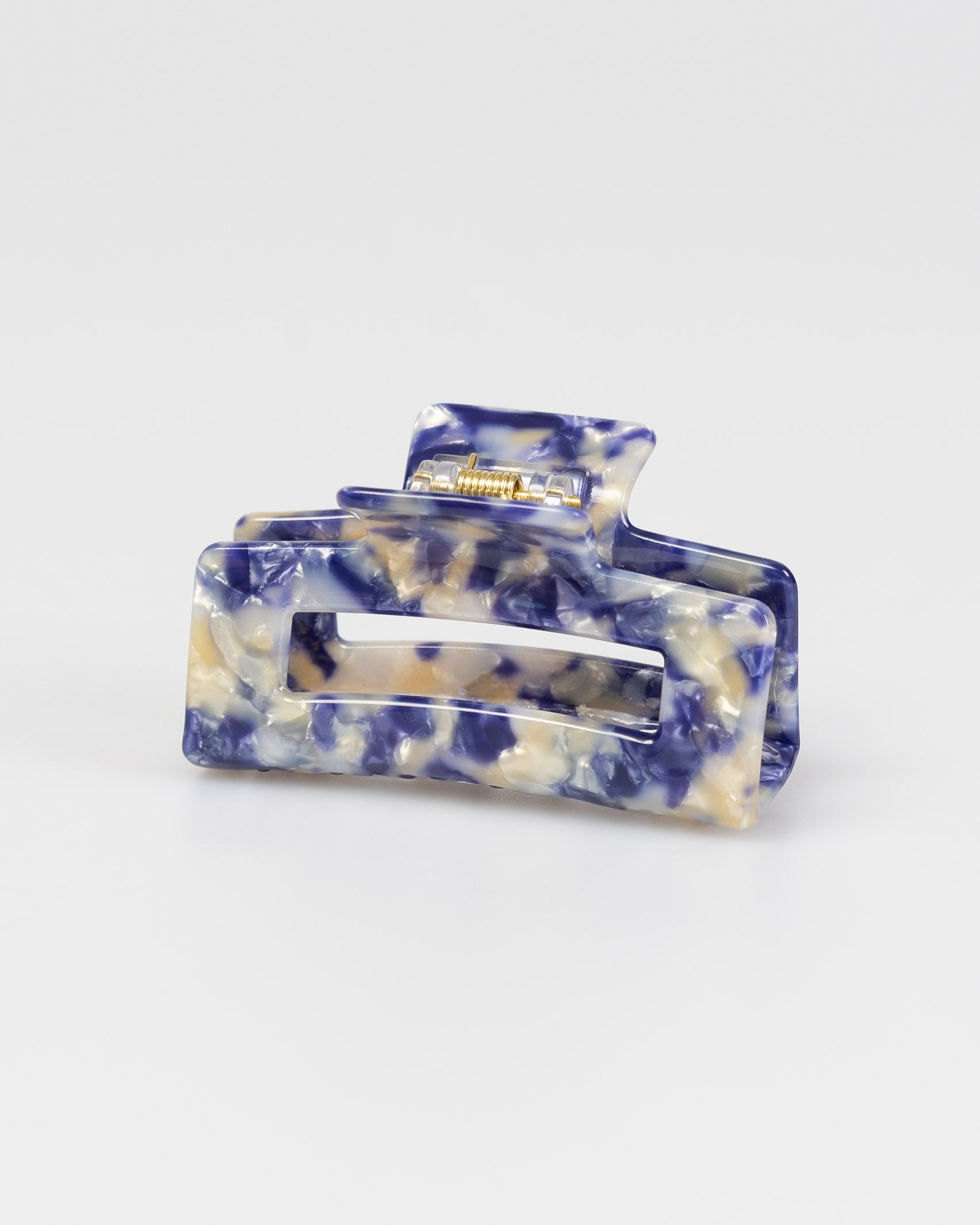 Eckiger Haarclip in Lila-Beige