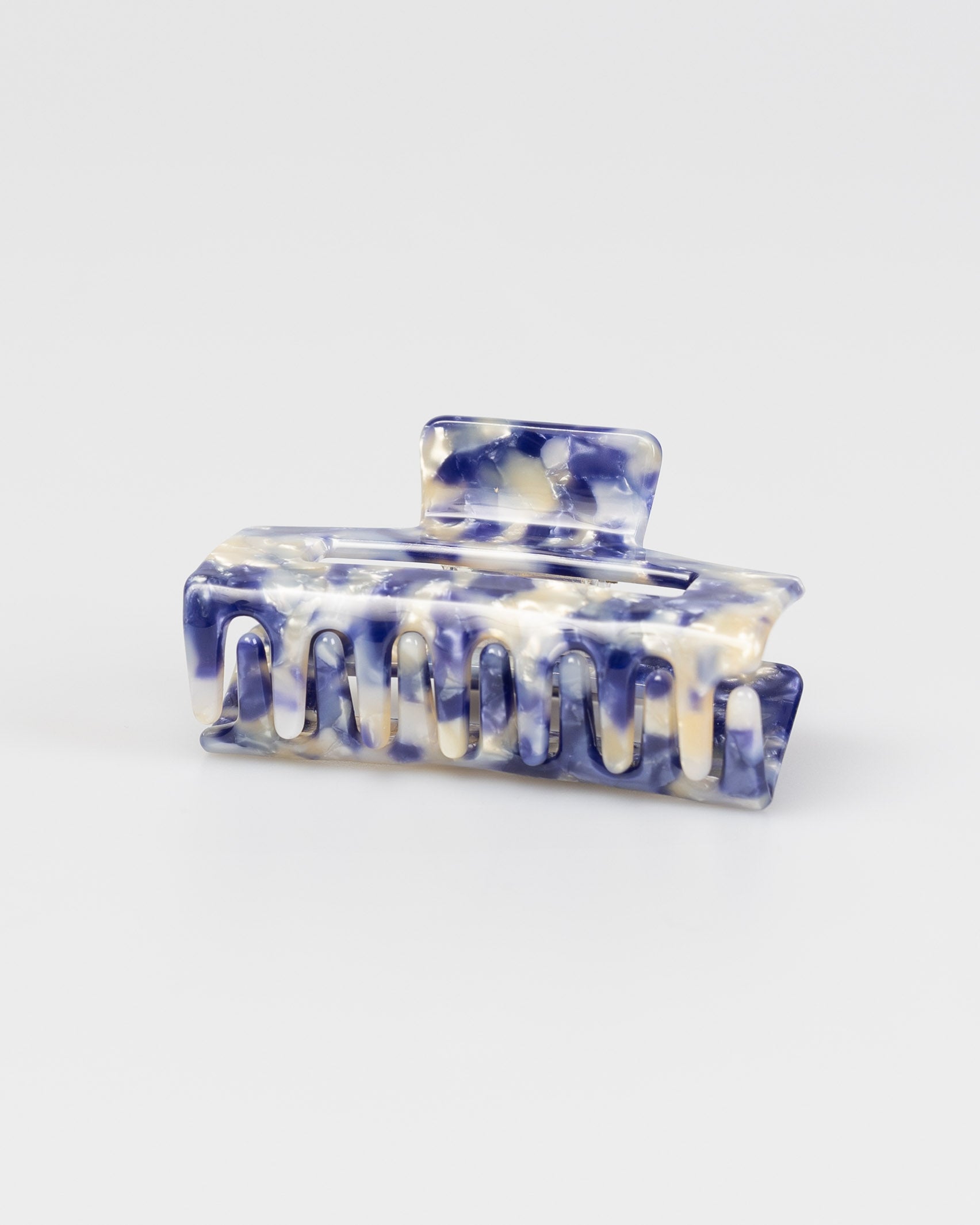 Eckiger Haarclip in Lila-Beige