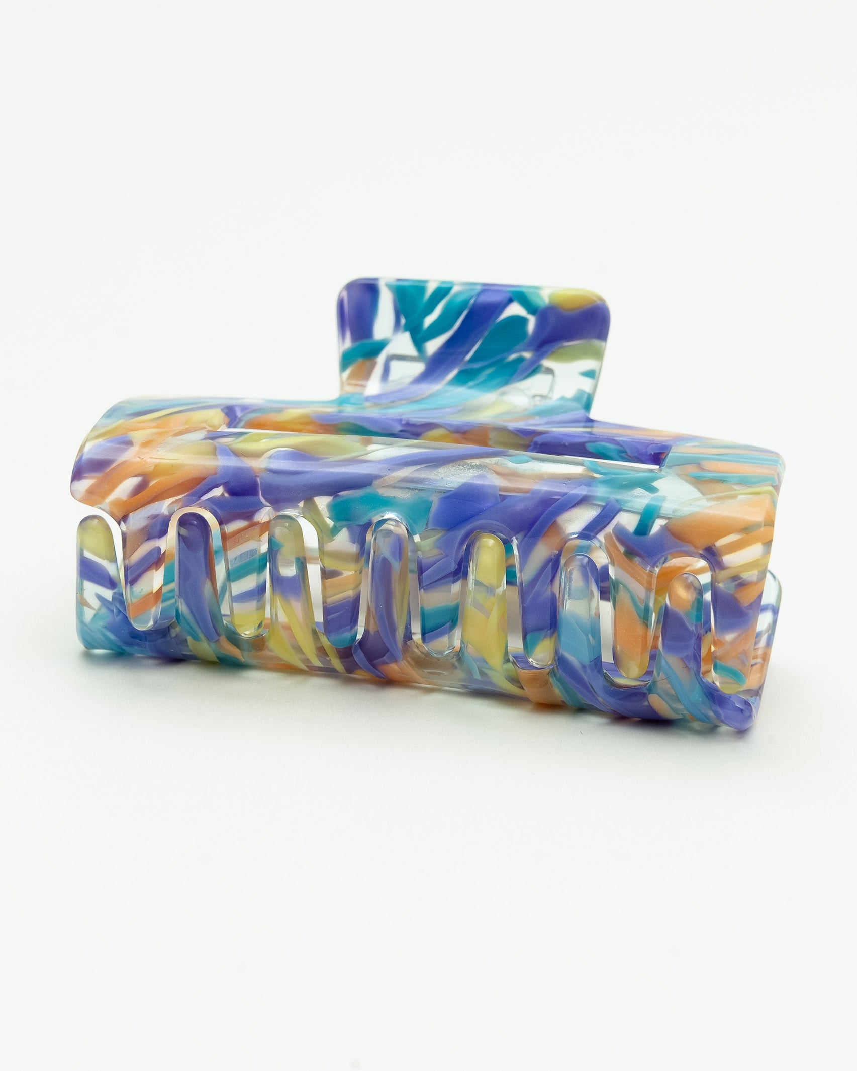 Mittelgroßer, gefleckter Haarclip in Blau-Lila - Broke + Schön