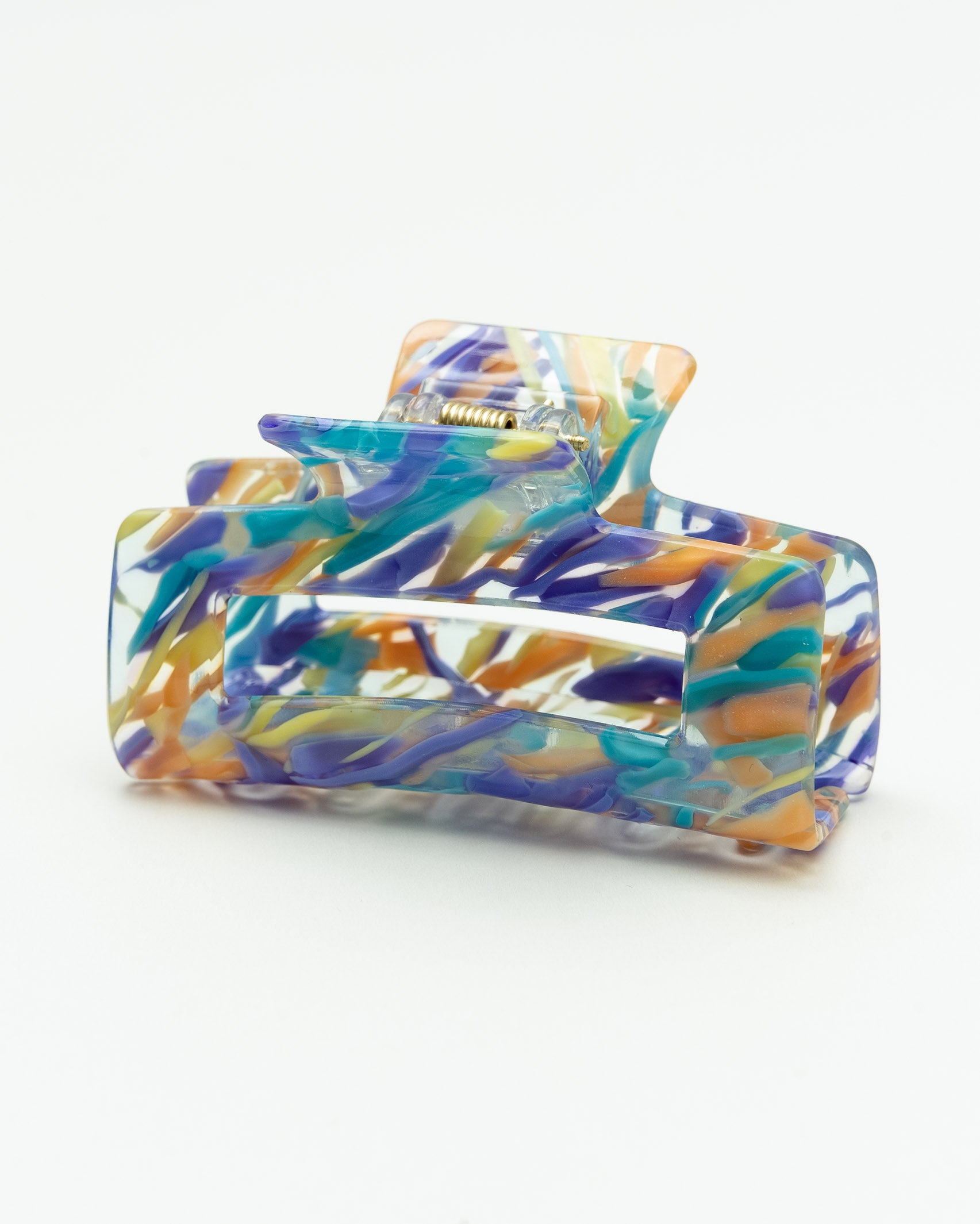 Mittelgroßer, gefleckter Haarclip in Blau-Lila - Broke + Schön