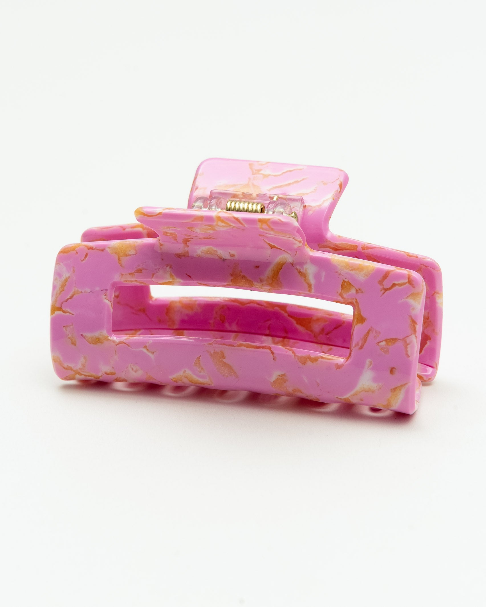 Mittelgroßer, marmorierter Haarclip in Rosa - Broke + Schön