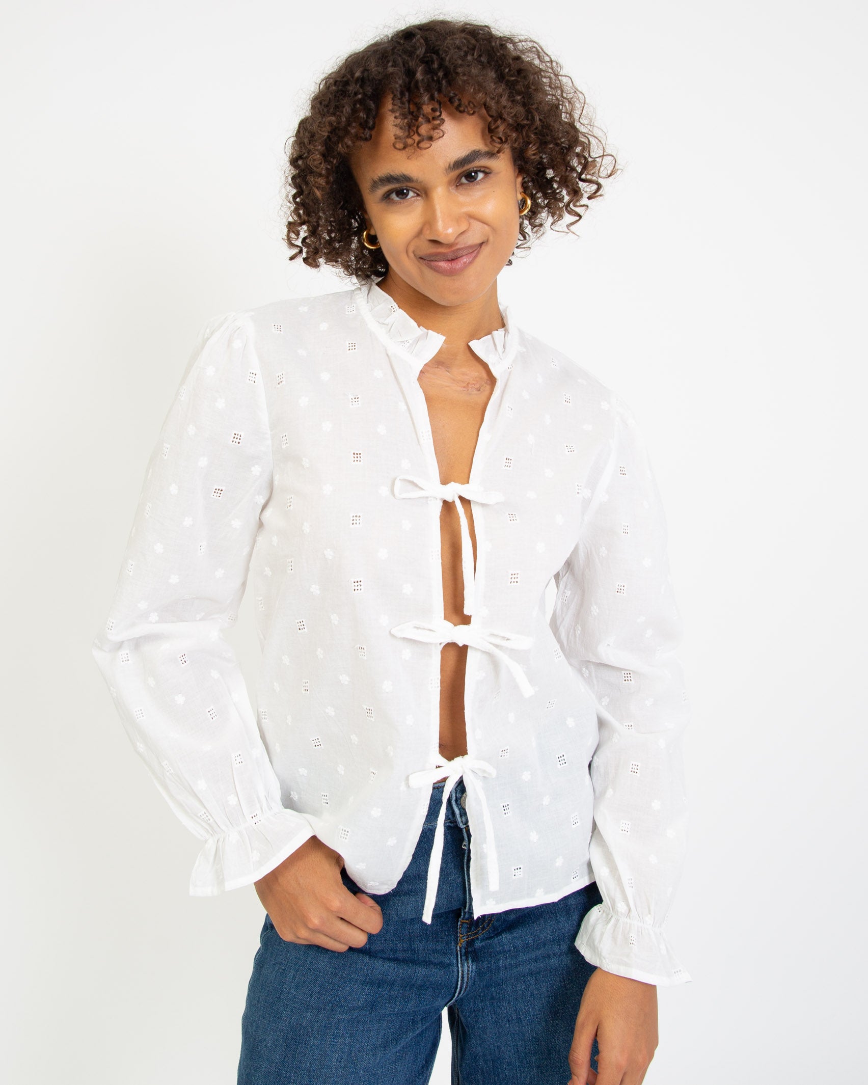 Langarmbluse mit Schleifen - Broke + Schön