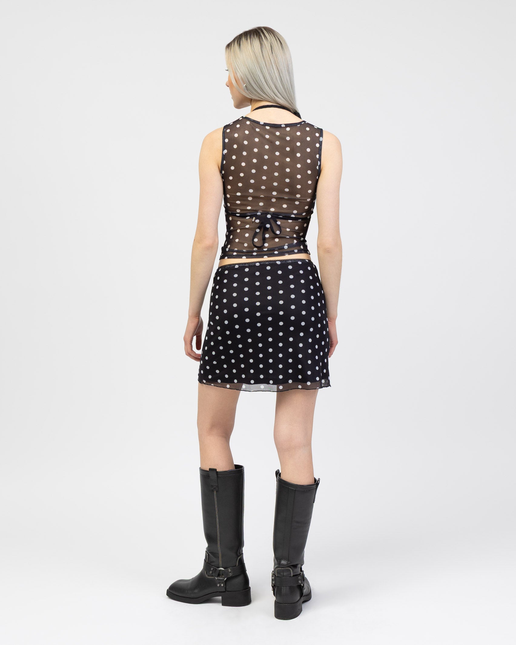 Mesh Rock mit Polkadotprint