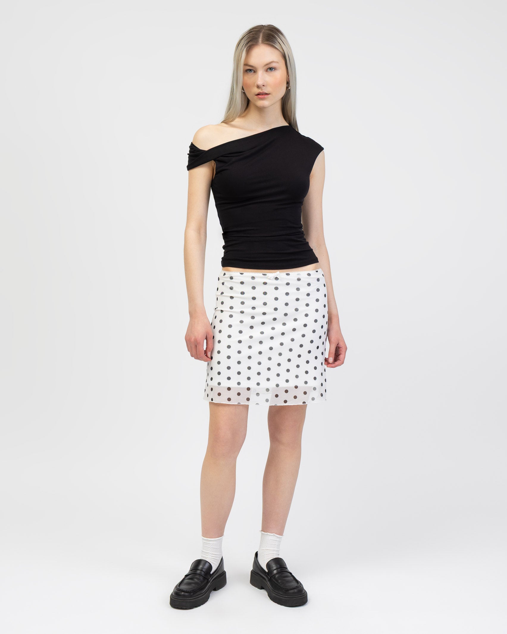 Mesh Rock mit Polkadotprint