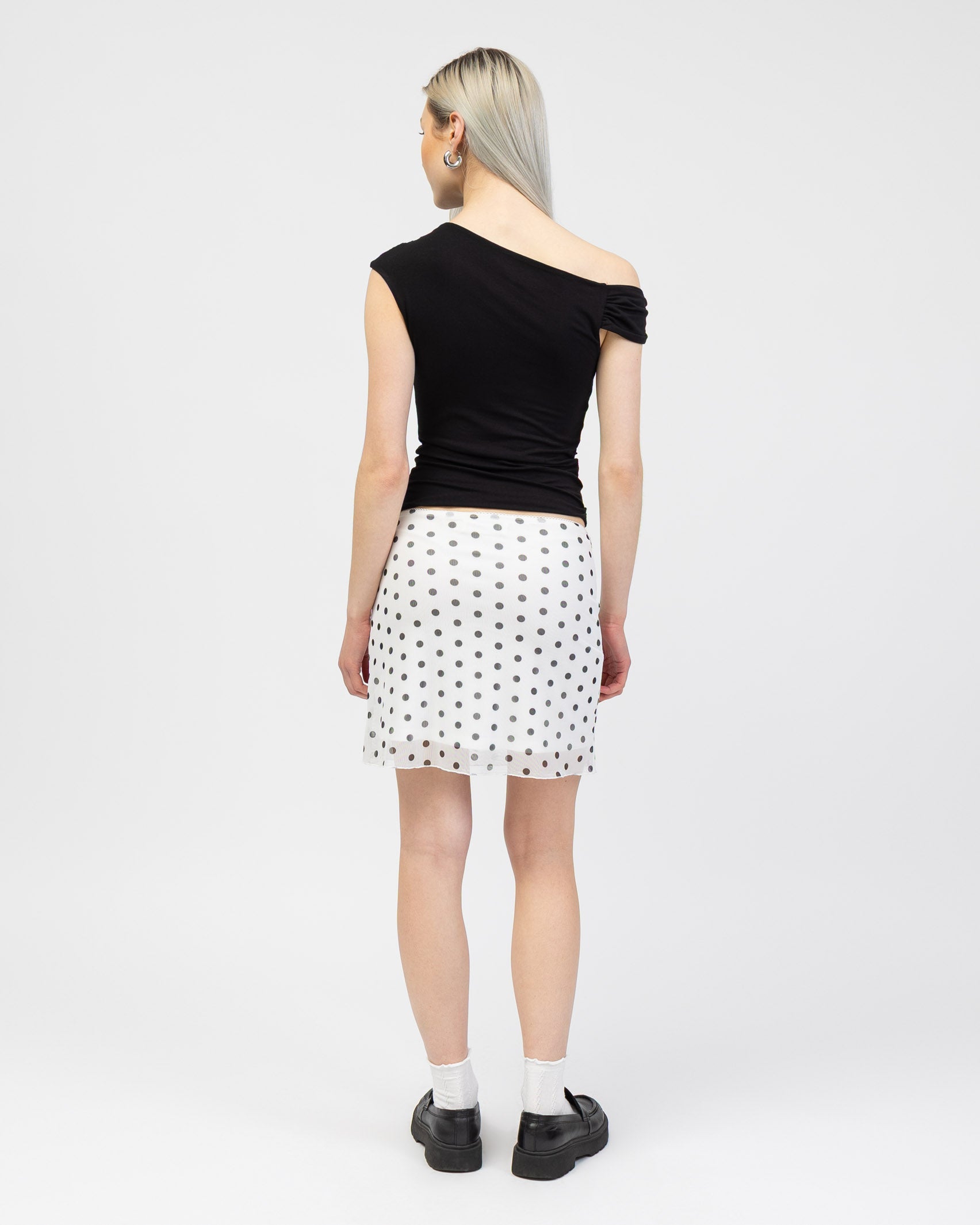 Mesh Rock mit Polkadotprint