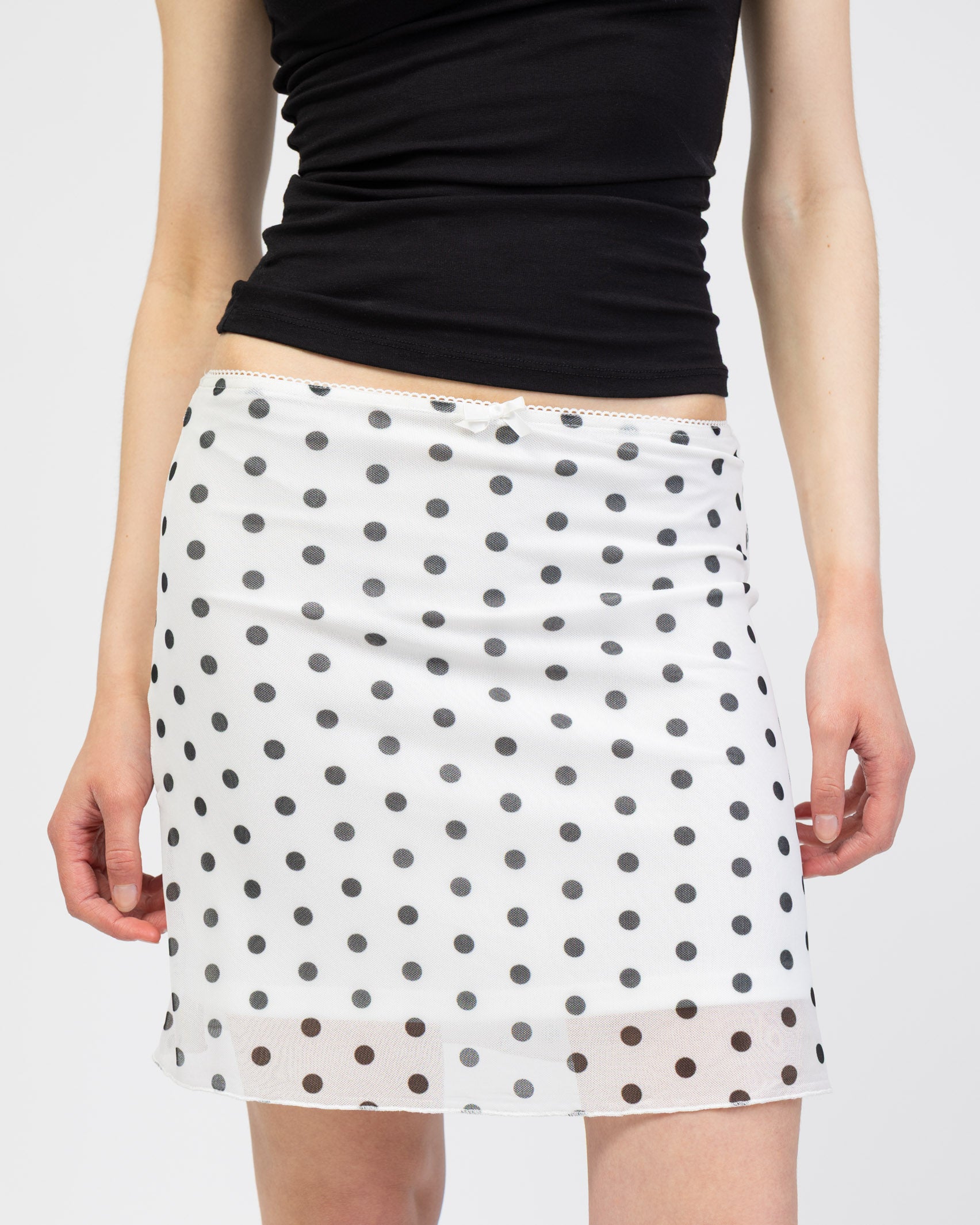 Mesh Rock mit Polkadotprint