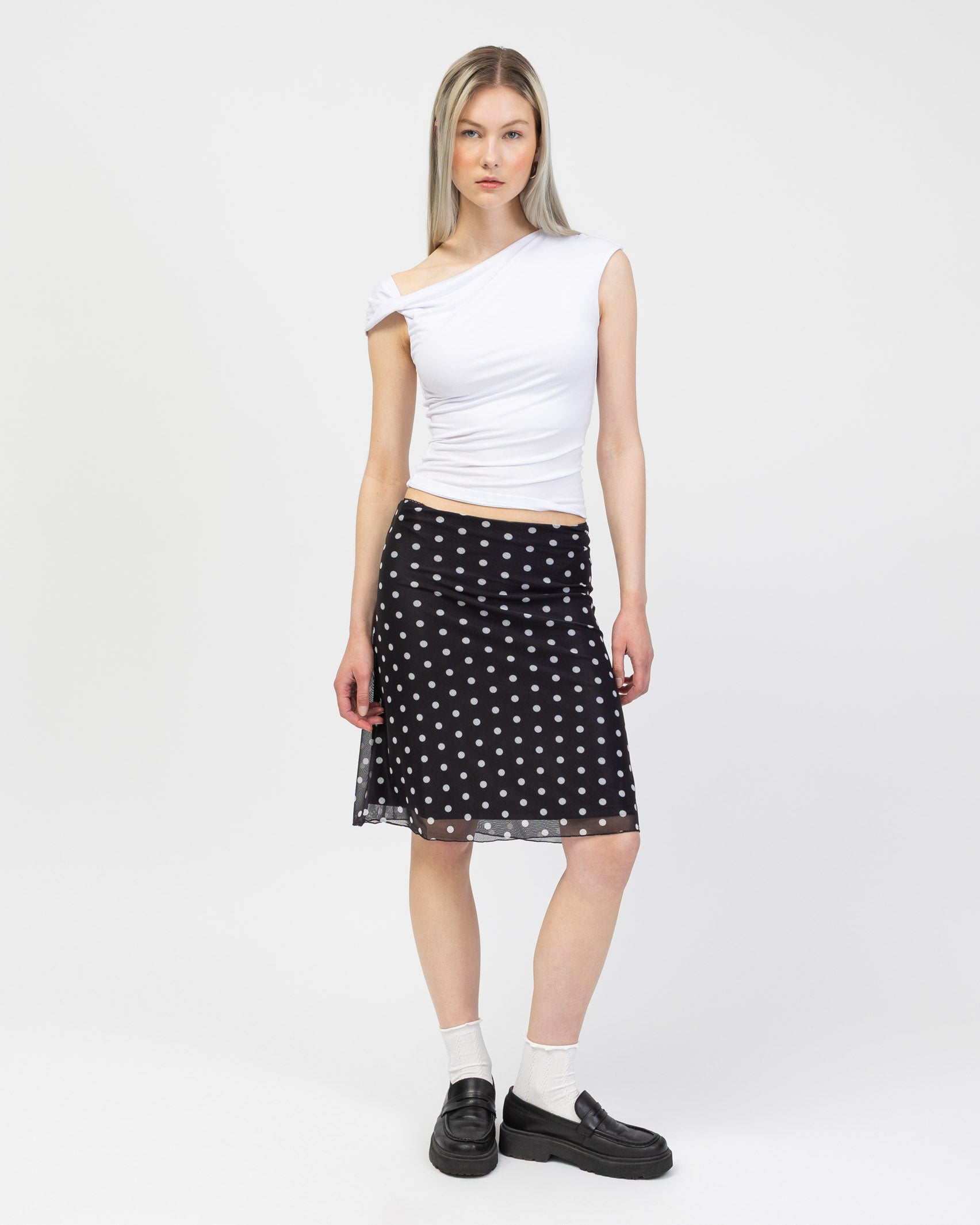 Midi Rock mit Polkadotprint