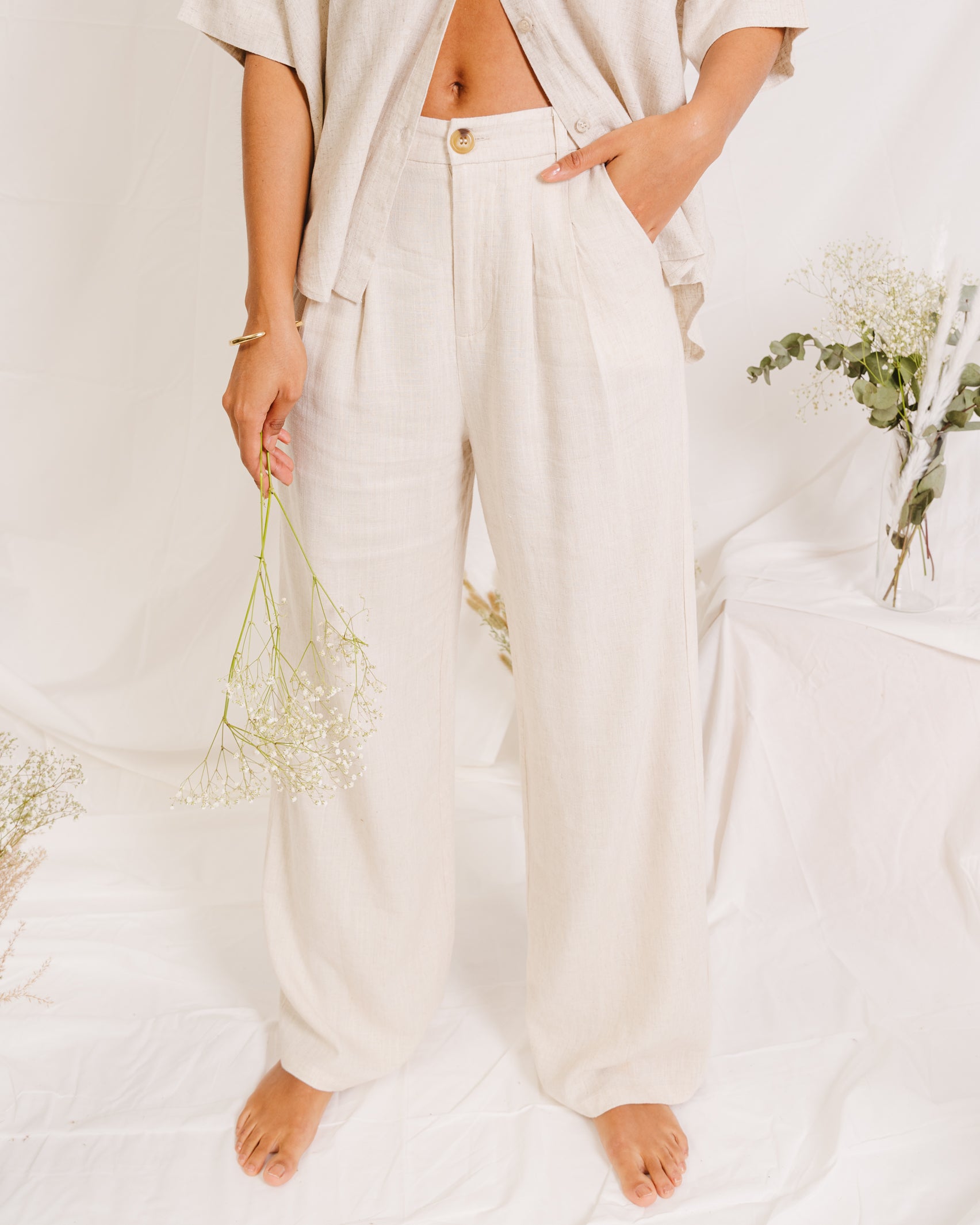 Leinen Anzughose-Broke+Schön