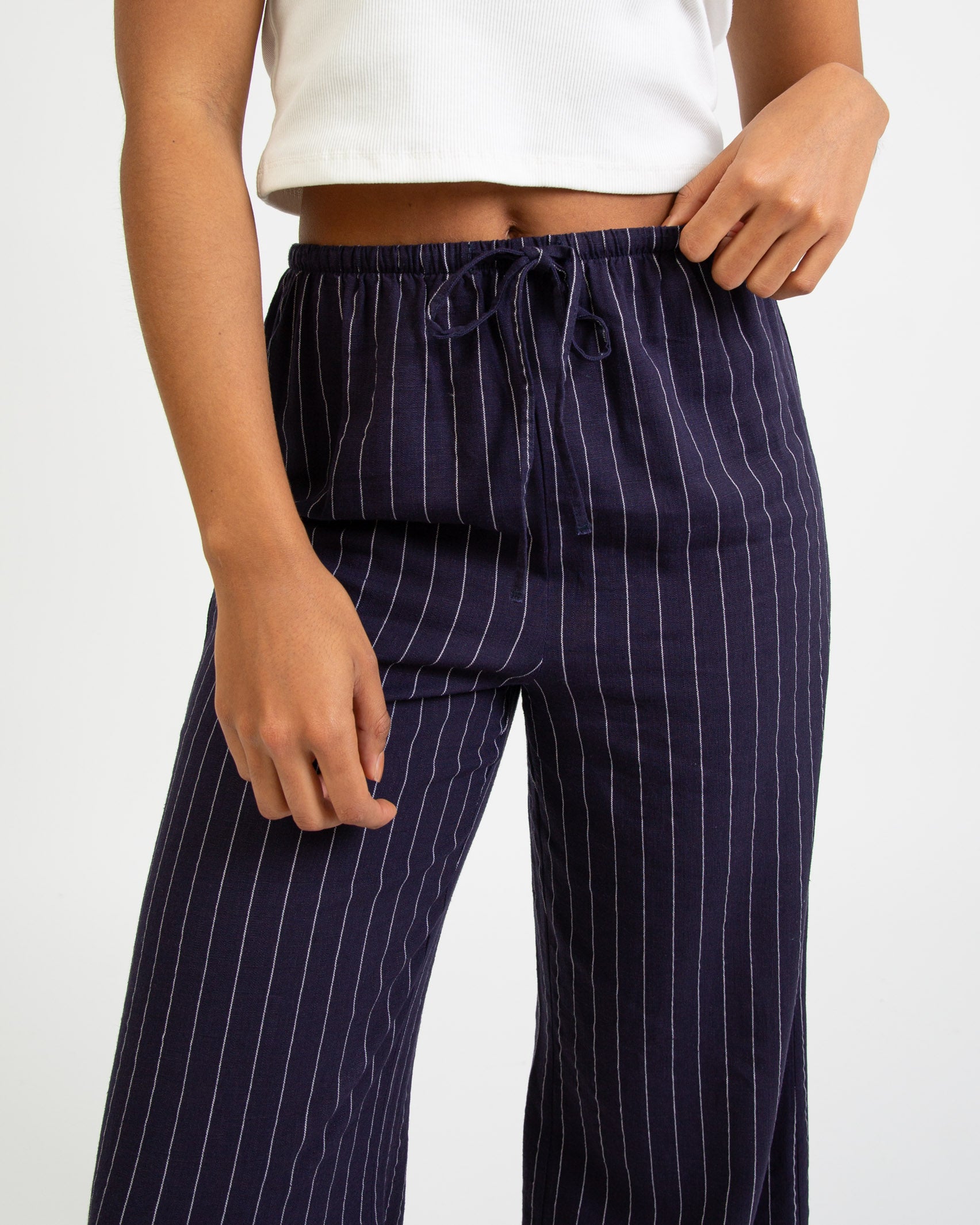 Gestreifte Leinenhose-Broke+Schön