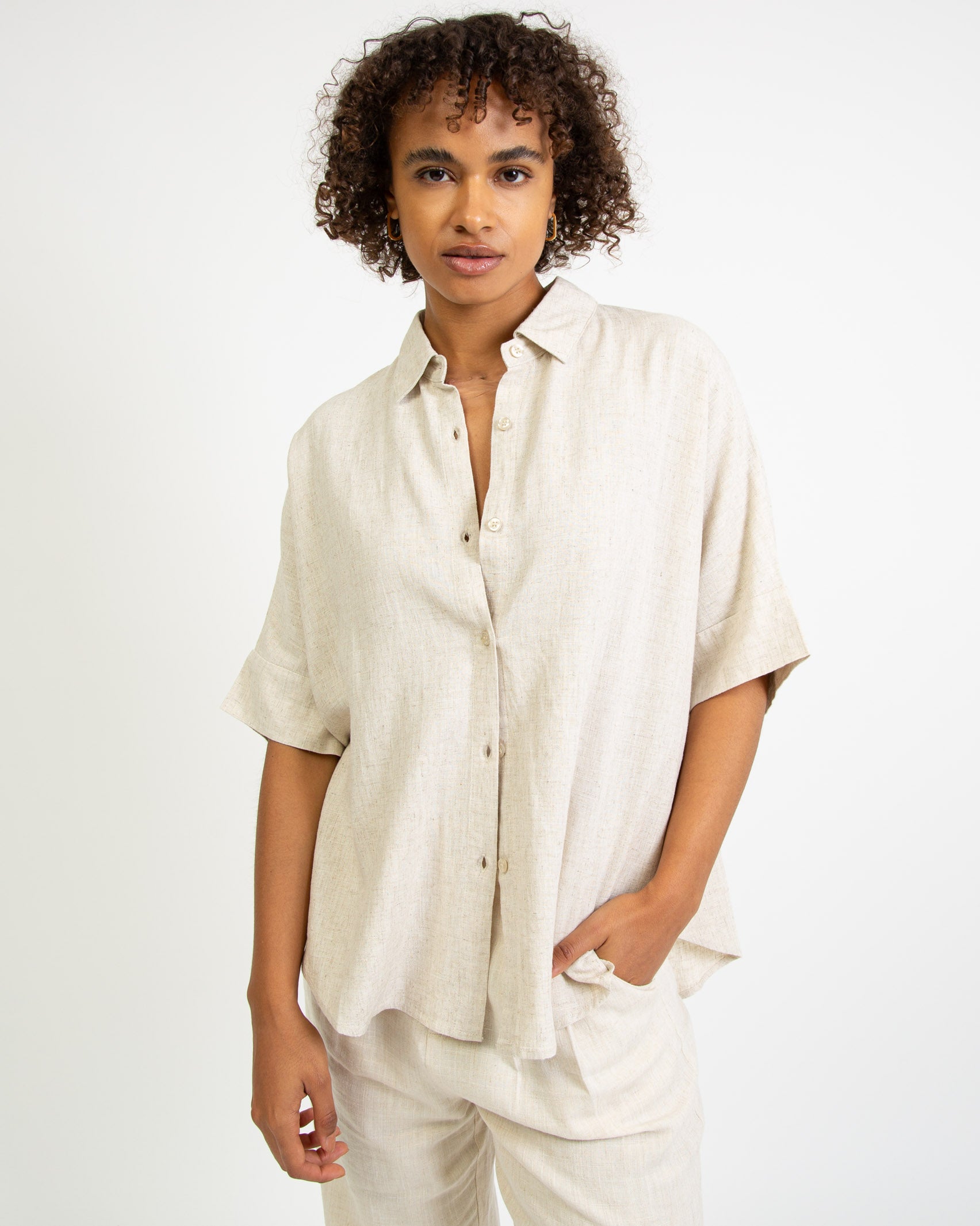 Kastige Bluse aus Leinen-Mix-Broke+Schön