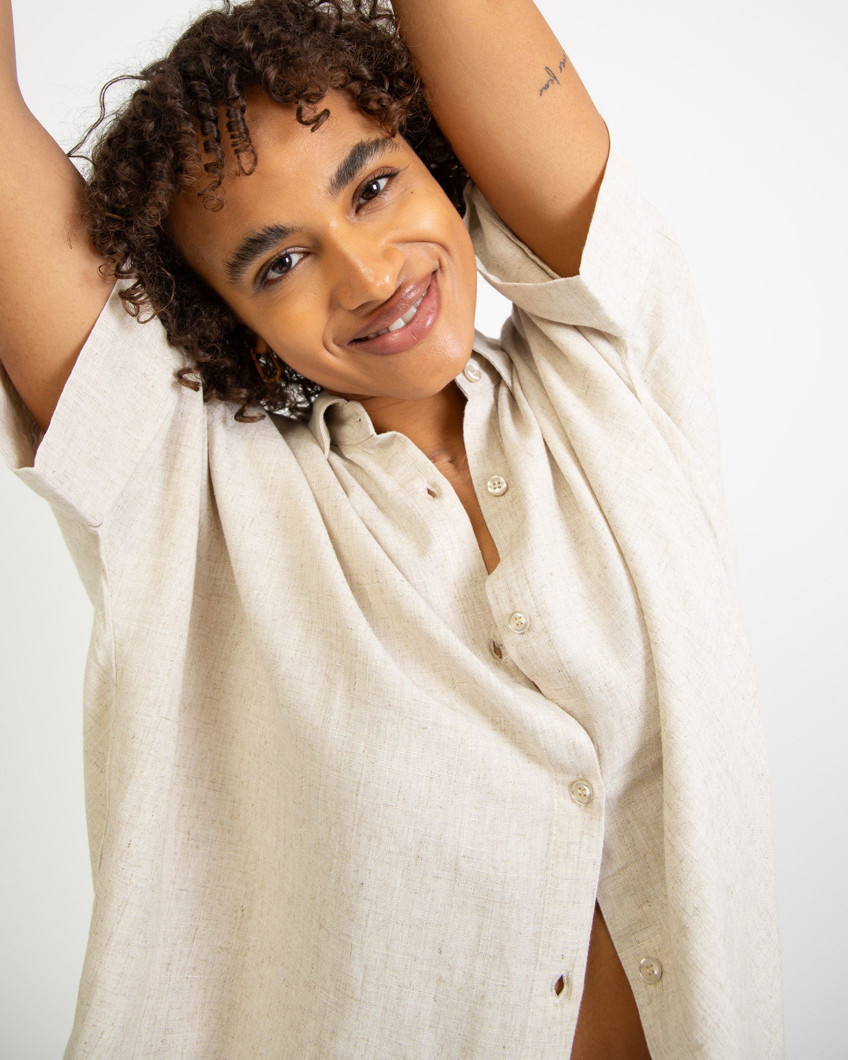 Kastige Bluse aus Leinen-Mix-Broke+Schön