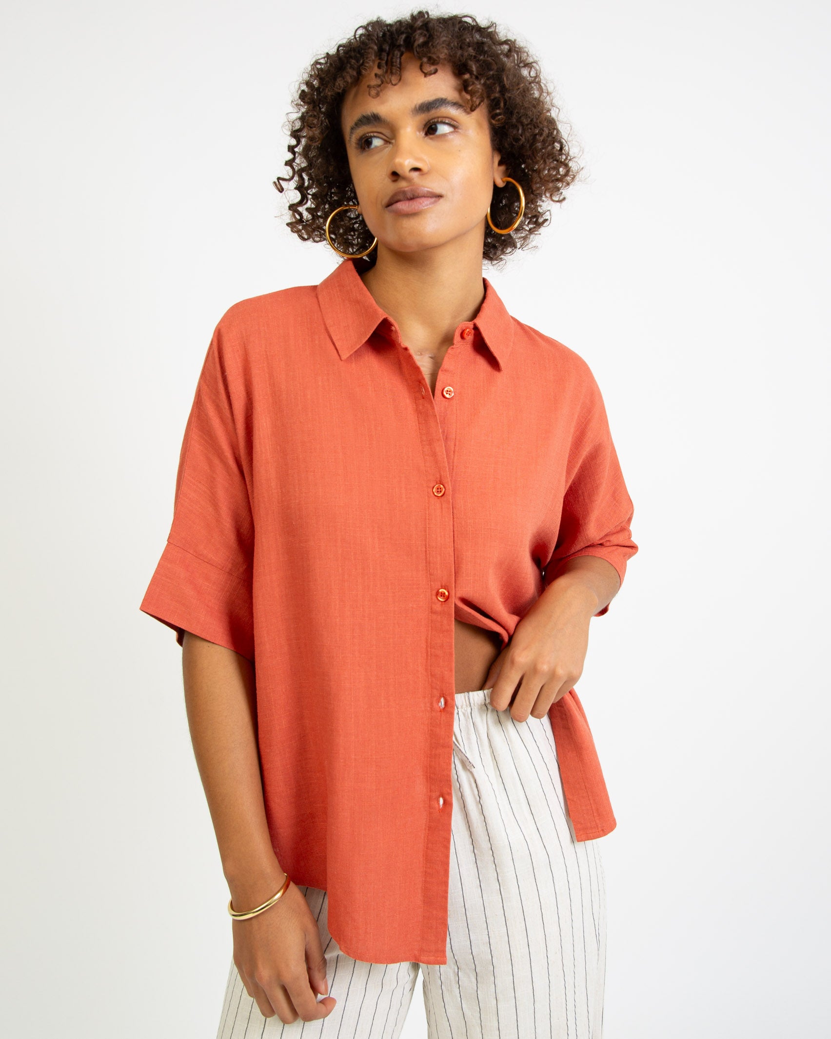 Kastige Bluse aus Leinen-Mix-Broke+Schön