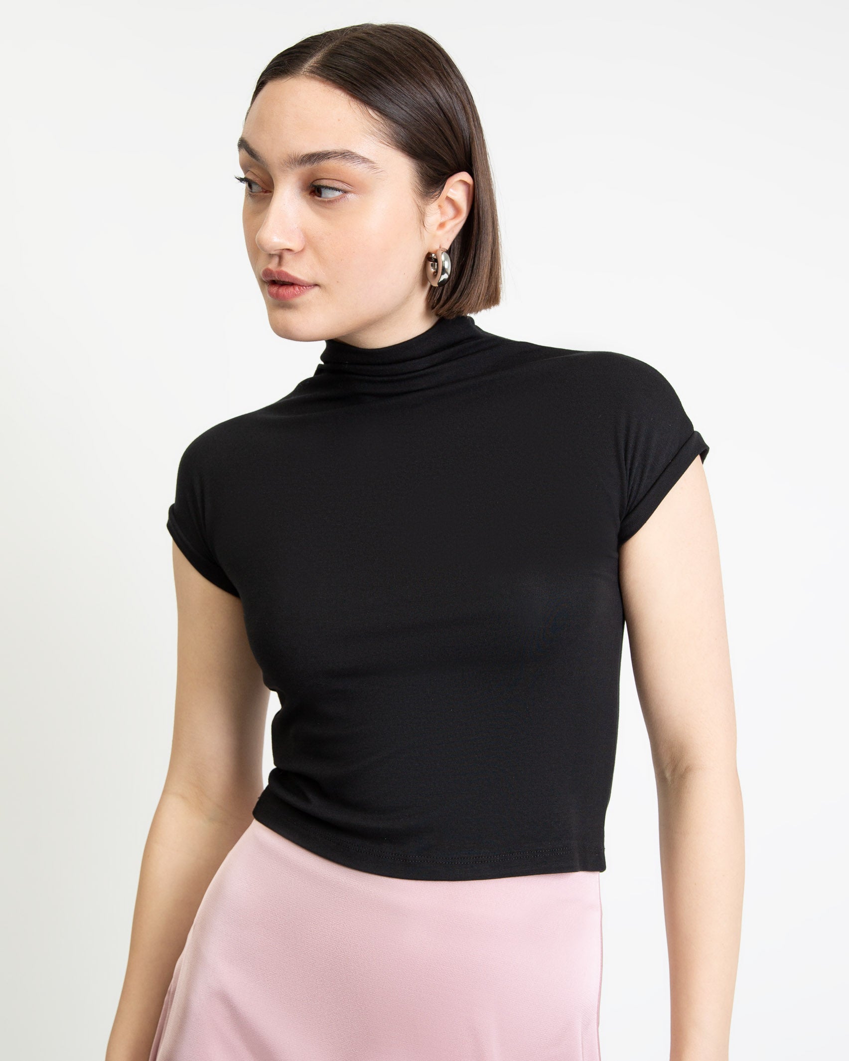 Shirt mit kurzem Stehkragen