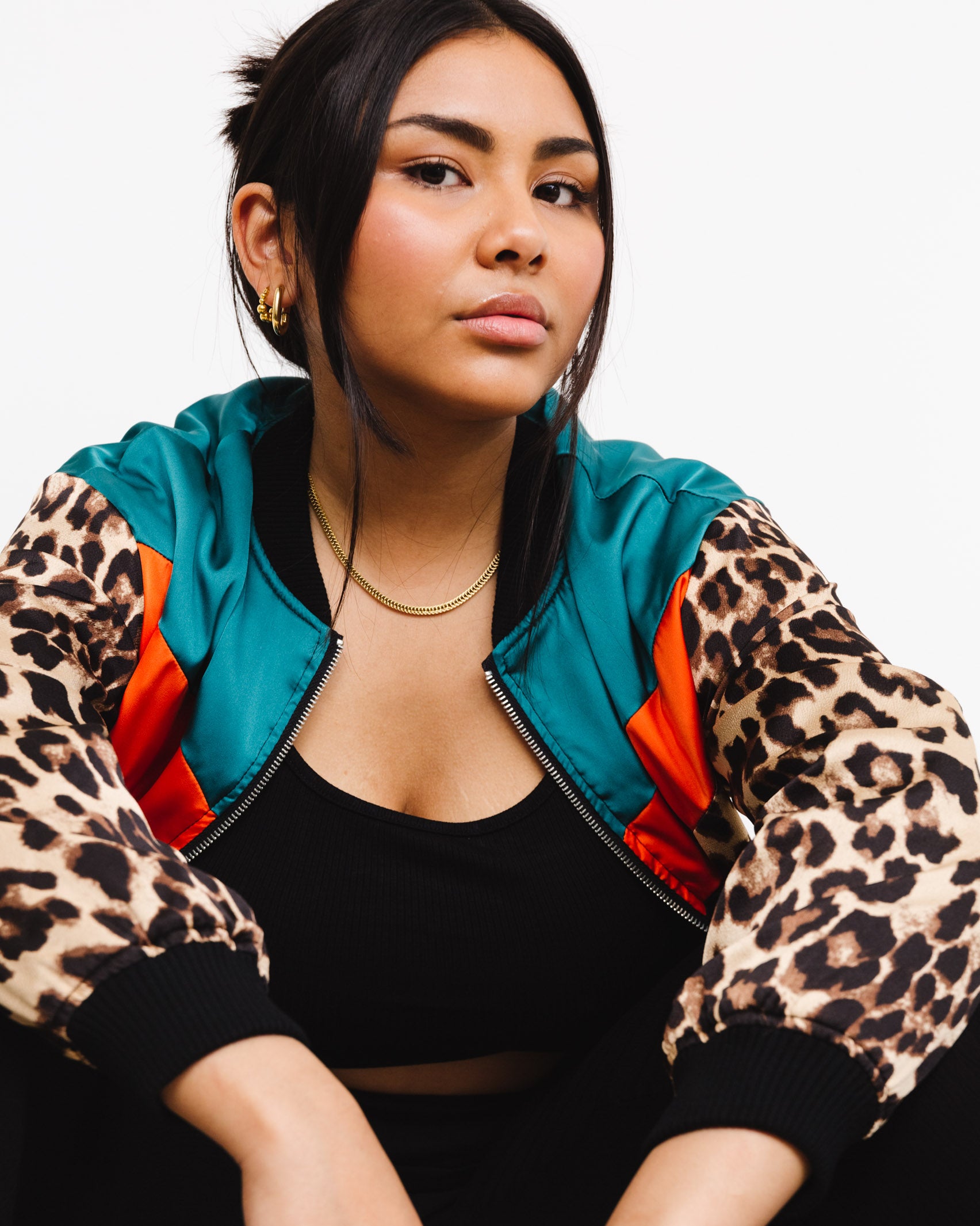 Bomberjacke im Colorblocking-Stil - Broke + Schön#farbe_darkbrown