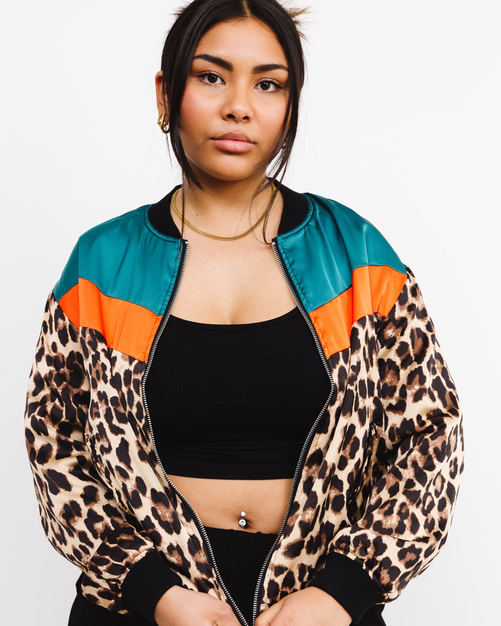 Bomberjacke im Colorblocking-Stil - Broke + Schön#farbe_darkbrown