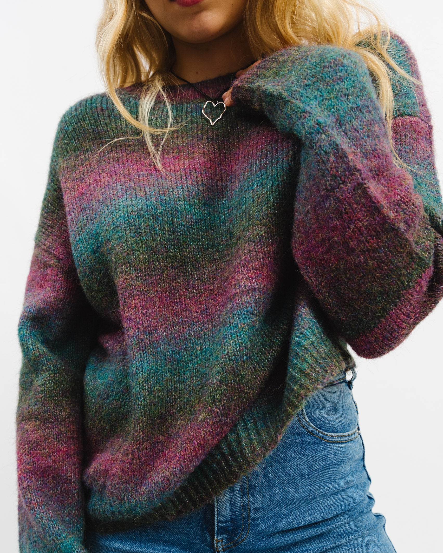 Pullover mit lila-grünem Farbverlauf - Broke + Schön