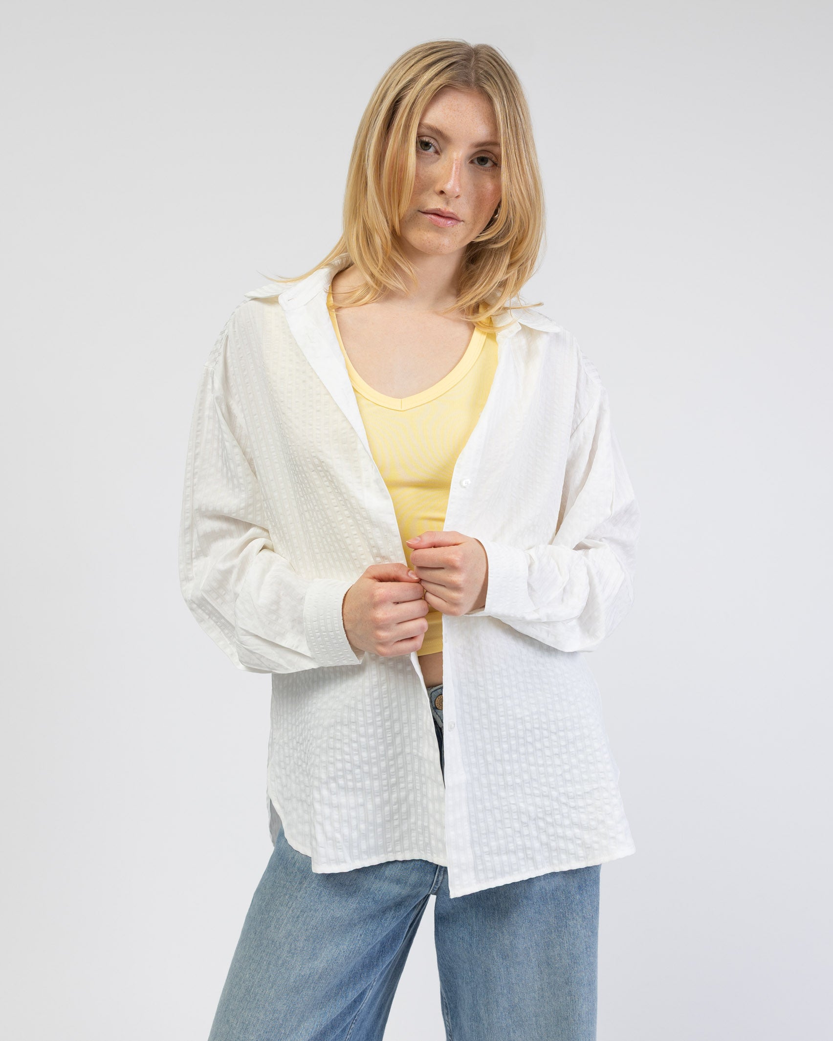 Weiße Oversize Bluse