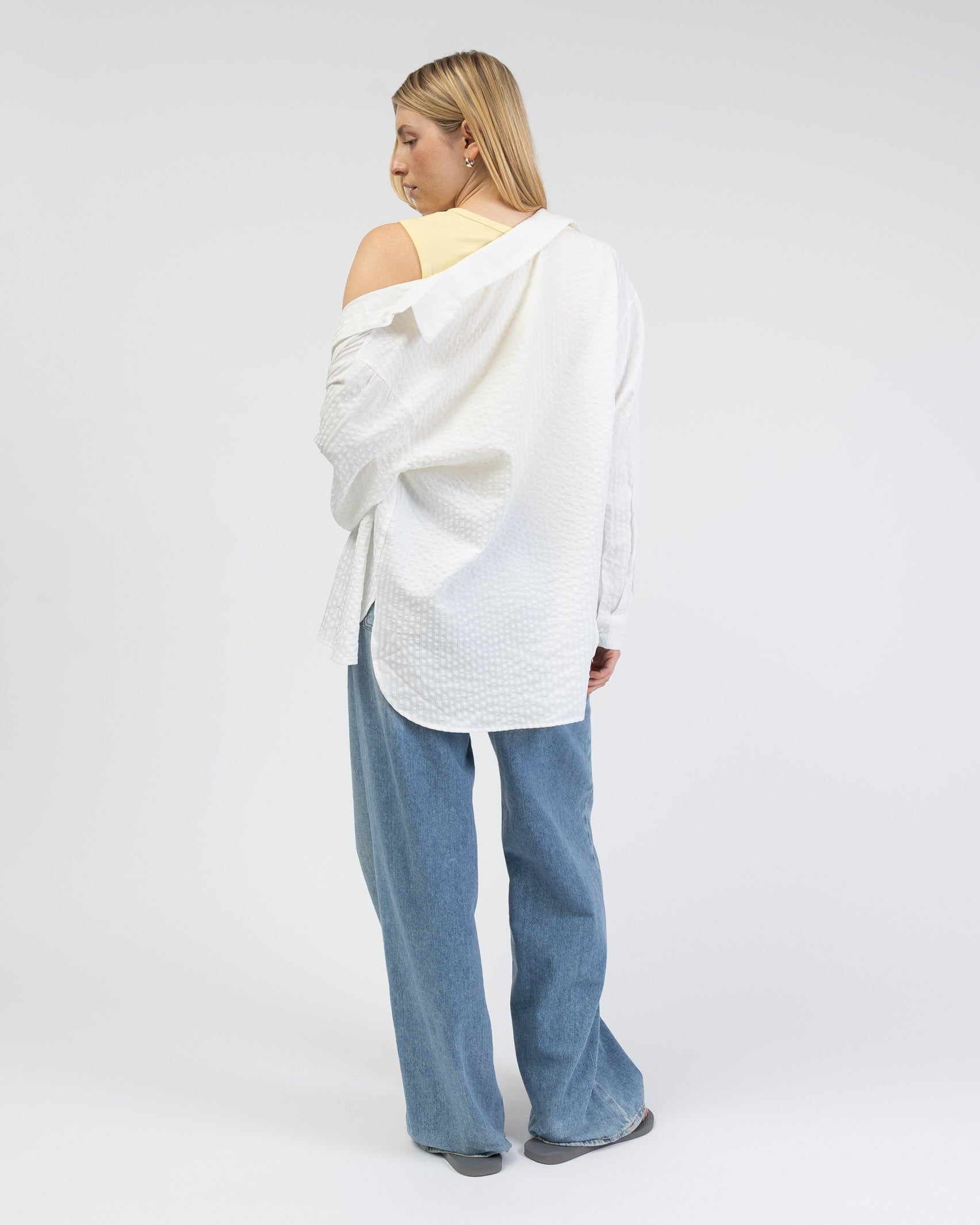 Weiße Oversize Bluse